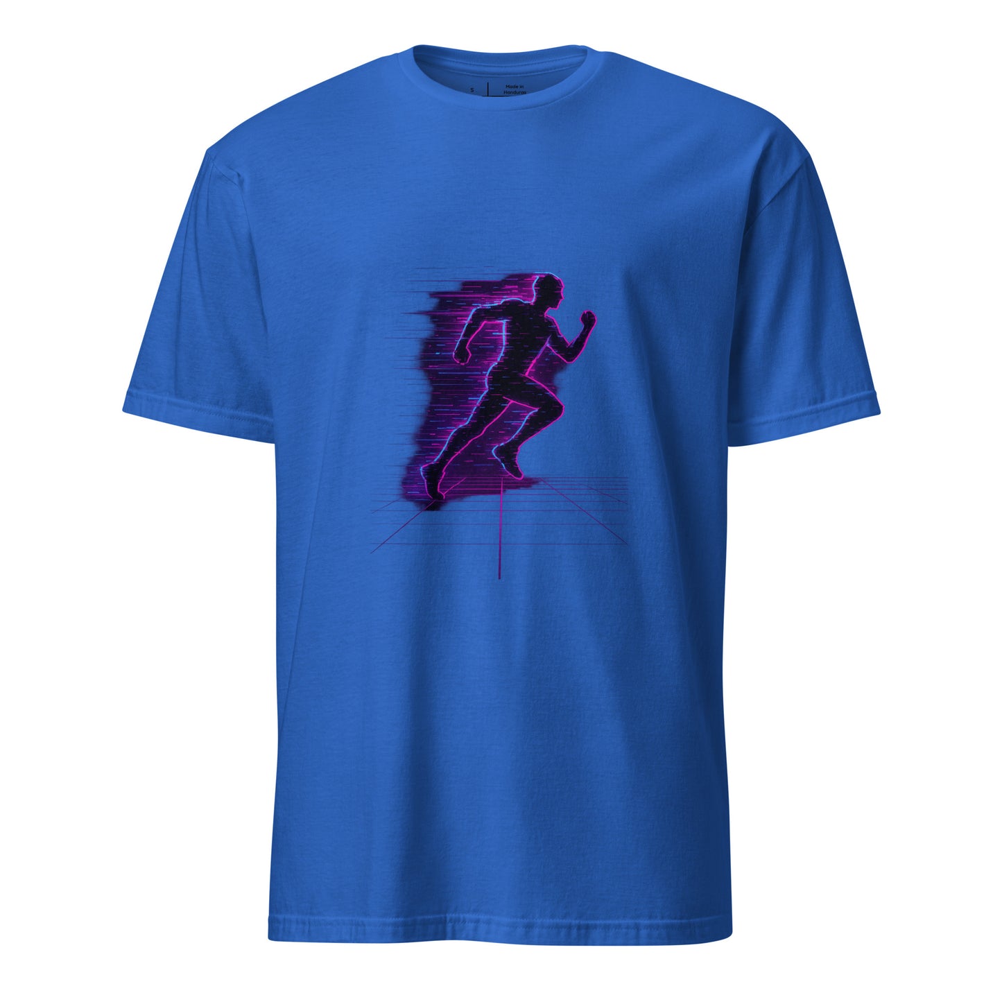 Glitch Runner - Neon Urban - Short-Sleeve Unisex T-Shirt - Graphic Tee - Royal Blue - Front