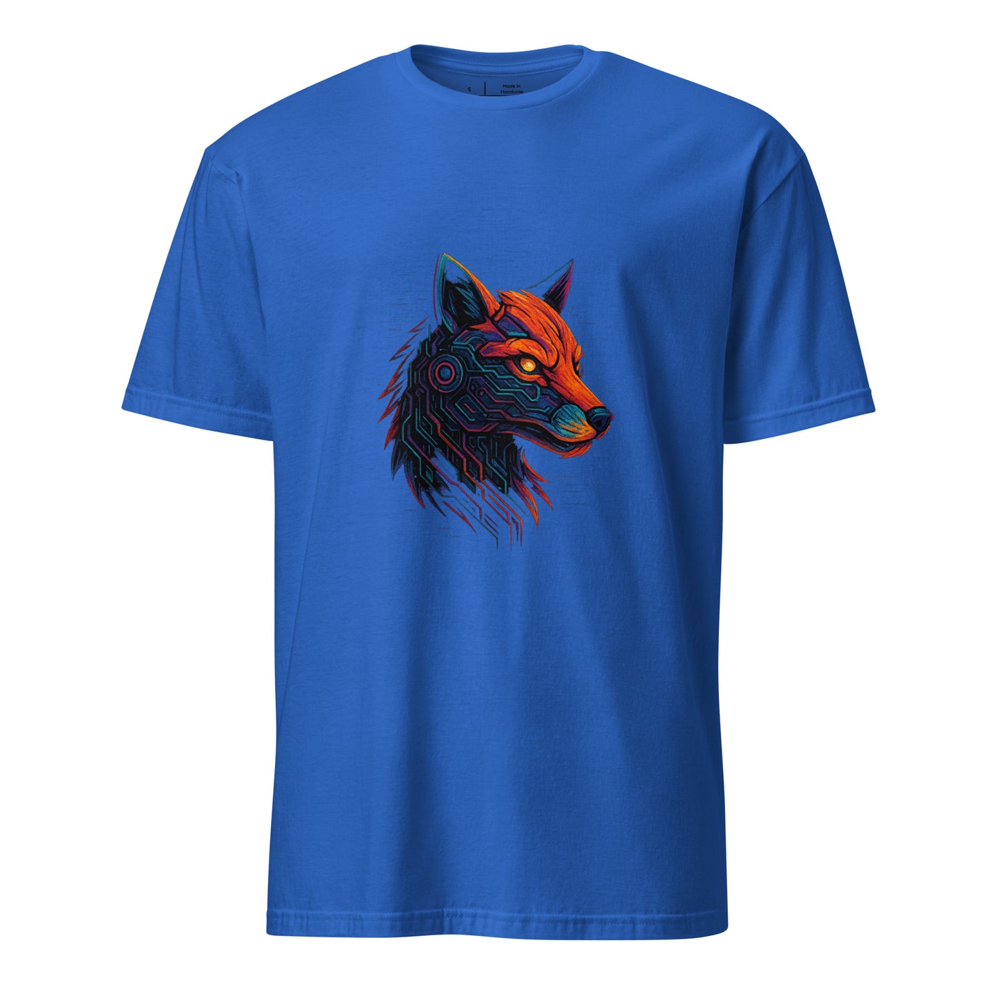  Cyber Fox – Neon Trickster - Short-Sleeve Unisex T-Shirt - Graphic Tee - Royal Blue - Front
