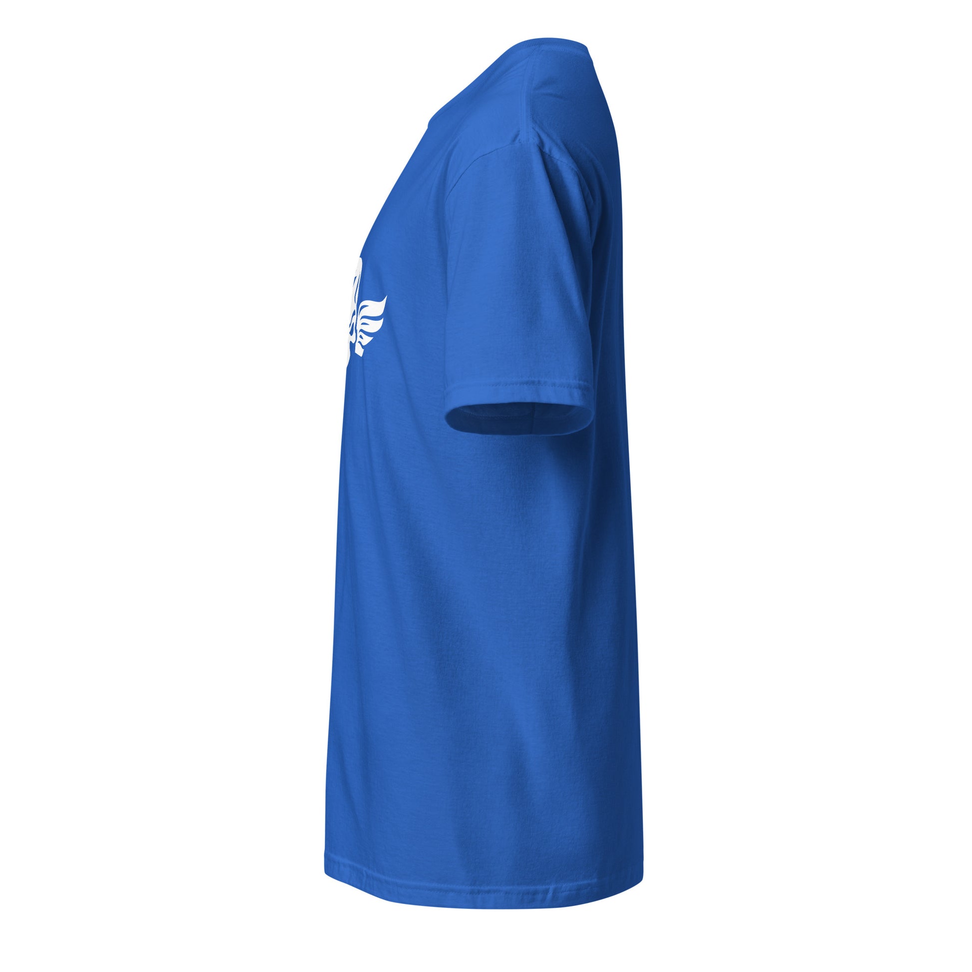 Winged Skull - Winged Voltage - Short-Sleeve Unisex T-Shirt - Graphic Tee - Royal Blue - Left side