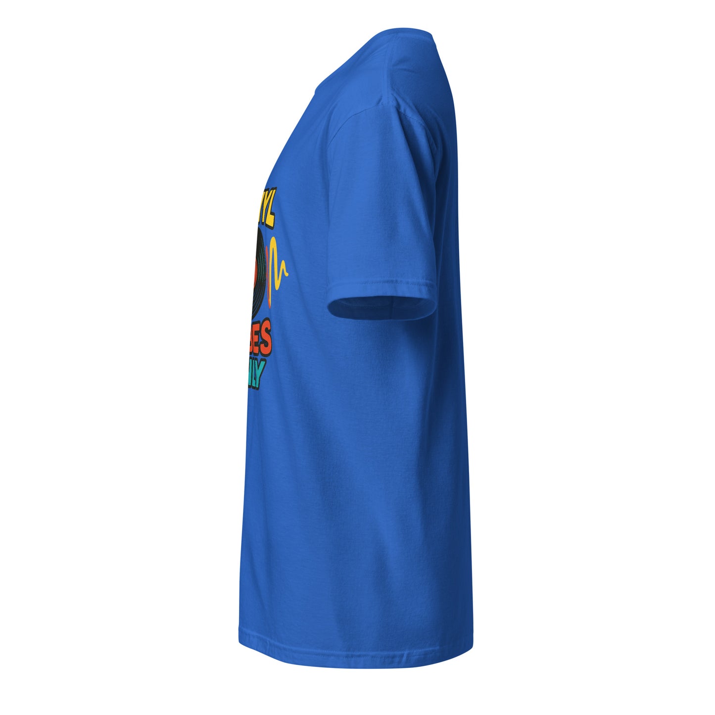 Vinyl Vibes Only - Retro Music Lover - Short-Sleeve Unisex T-Shirt - Graphic Tee - Royal Blue - Left side