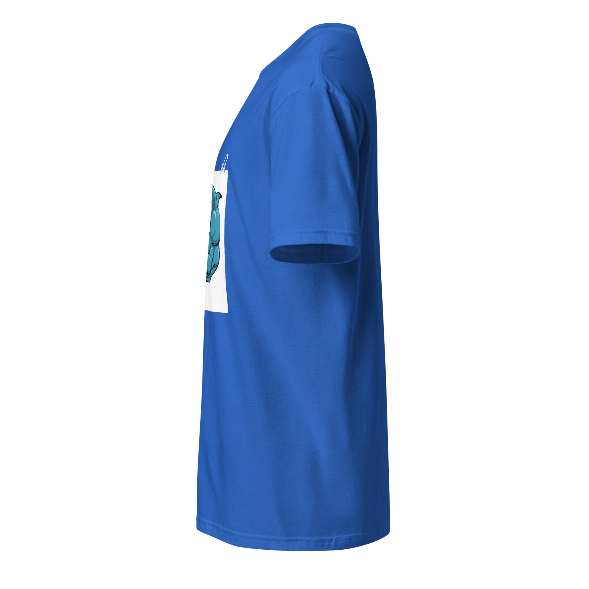 Muscle Shark - Flexin Underwater - Short-Sleeve Unisex T-Shirt - Graphic Tee - Royal Blue - Left side