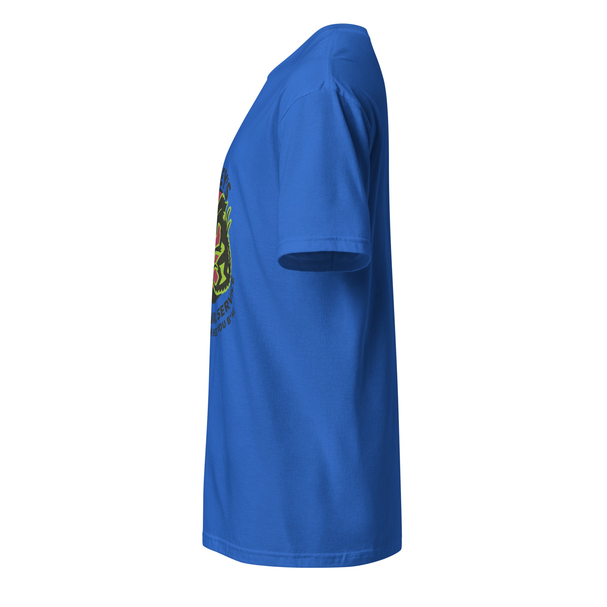 Ripley’s Bug Removal Service – Sci-Fi Parody - Short-Sleeve Unisex T-Shirt - Graphic Tee - Royal Blue - Left side