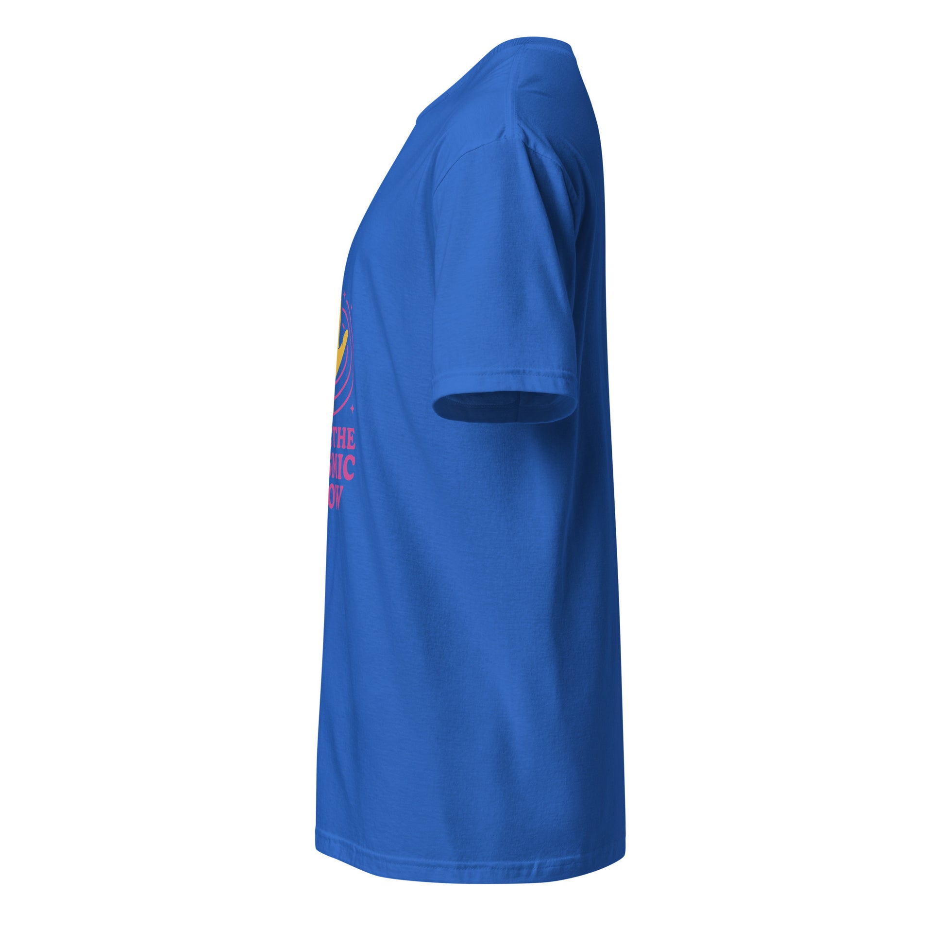 "Feel The Cosmic Flow" - Film Parody - Short-Sleeve Unisex T-Shirt - Graphic Tee - Royal Blue - Left side