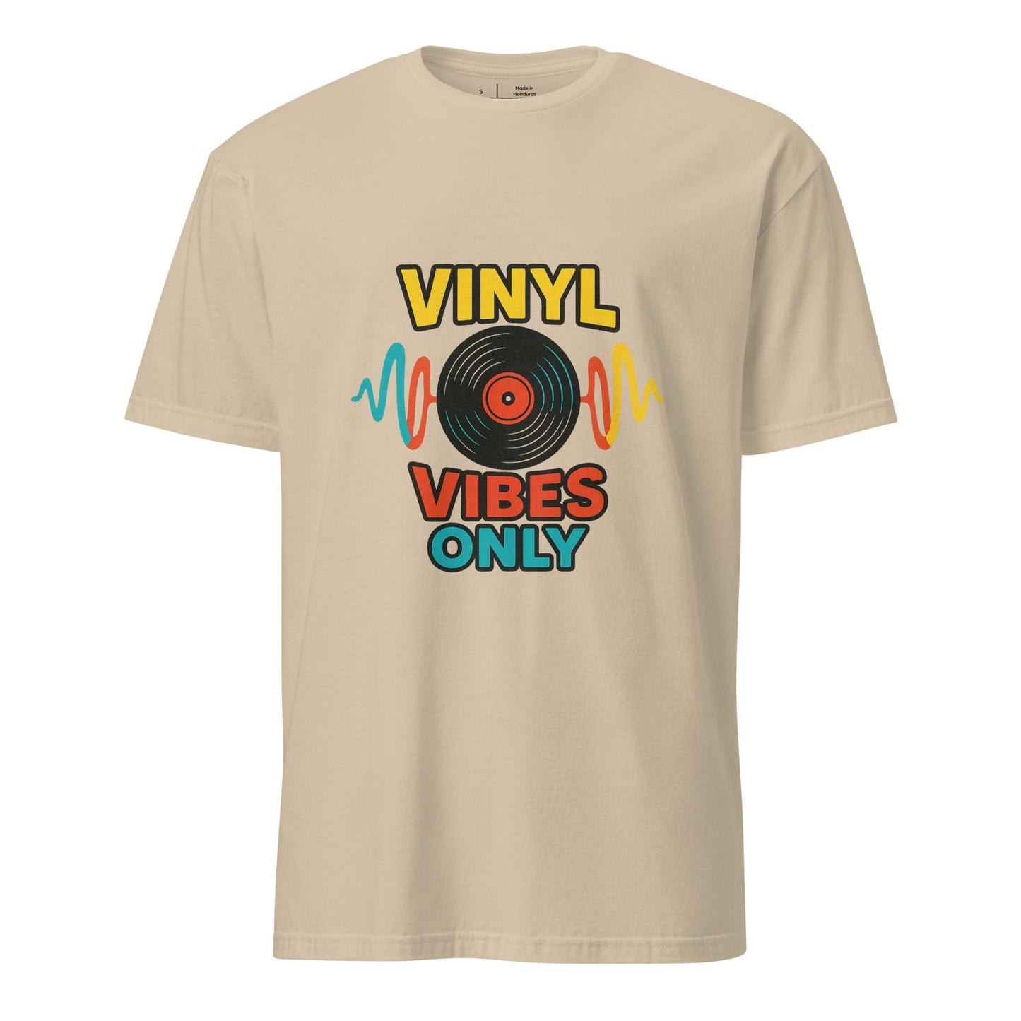 Vinyl Vibes Only - Retro Music Lover - Short-Sleeve Unisex T-Shirt - Graphic Tee - Sand - Front