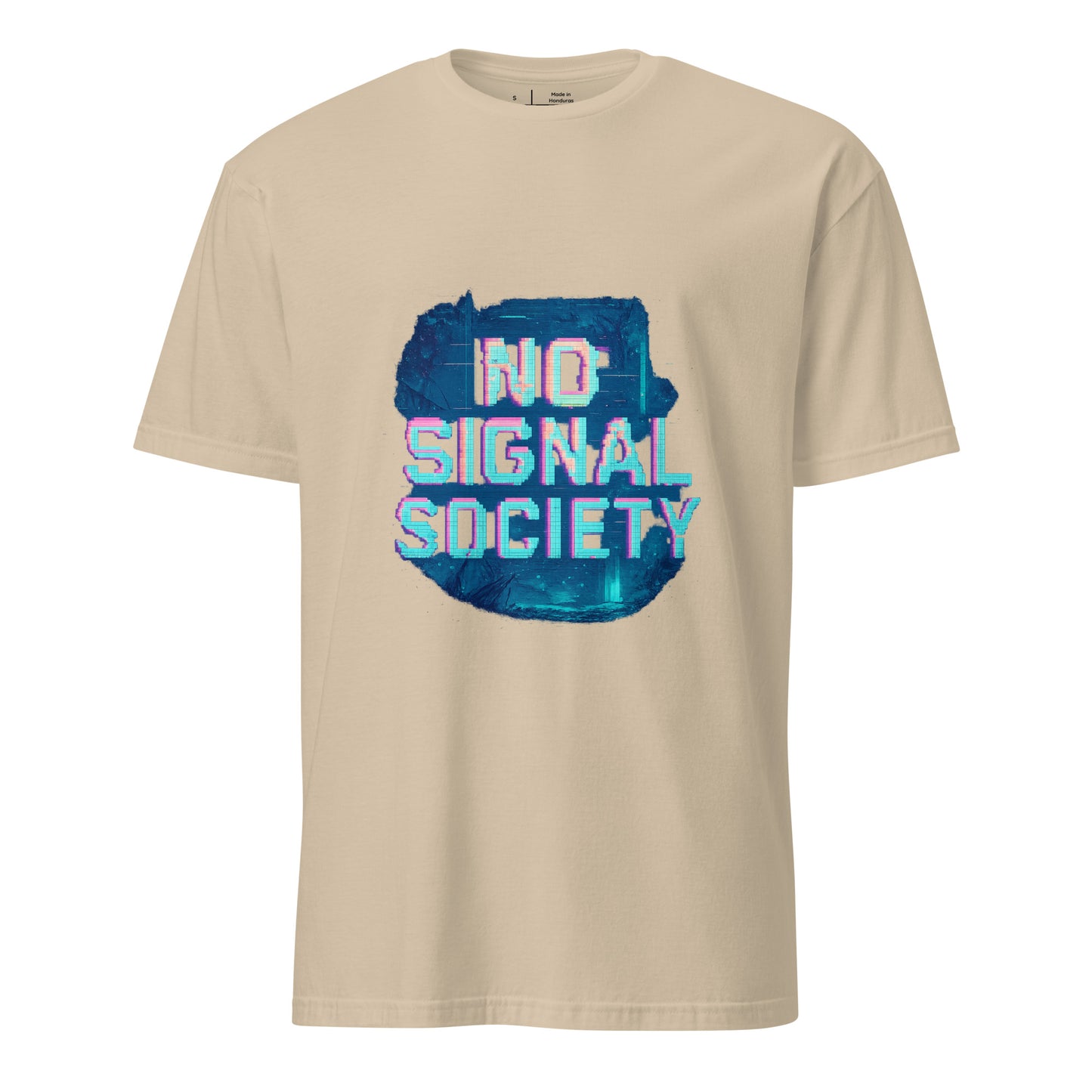 No Signal Society - Digital Detox - Short-Sleeve Unisex T-Shirt - Graphic Tee - Sand - Front