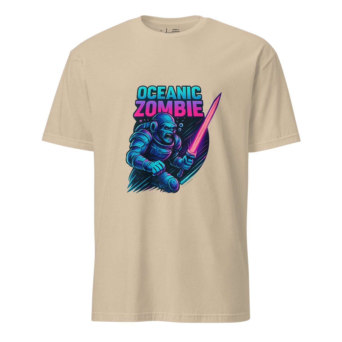 Oceanic Zombie - Deep Sea Horror - Short-Sleeve Unisex T-Shirt - Graphic Tee - Sand - Front