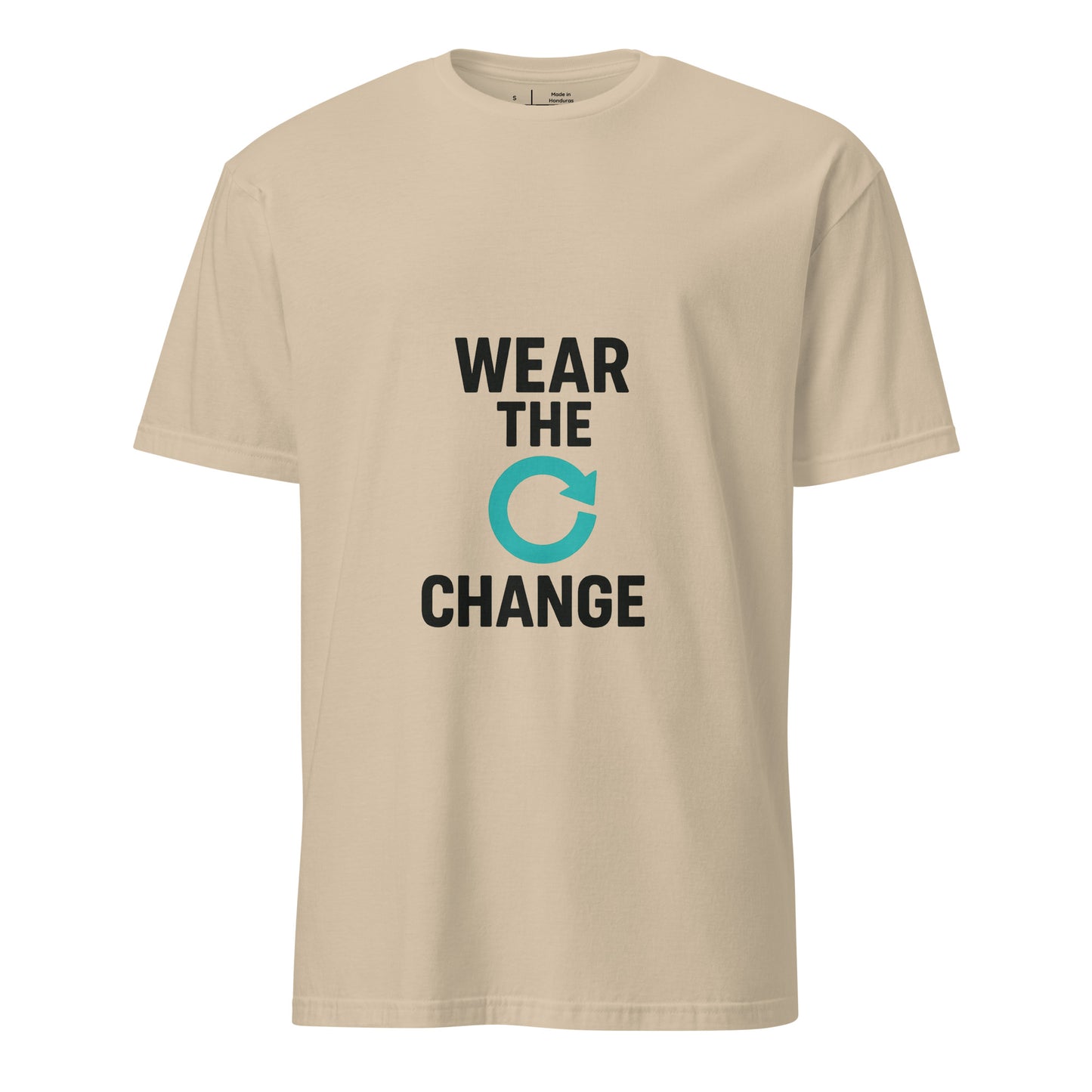 Wear The Change - Conscious Style - Short-Sleeve Unisex T-Shirt - Graphic Tee - Sand - Front
