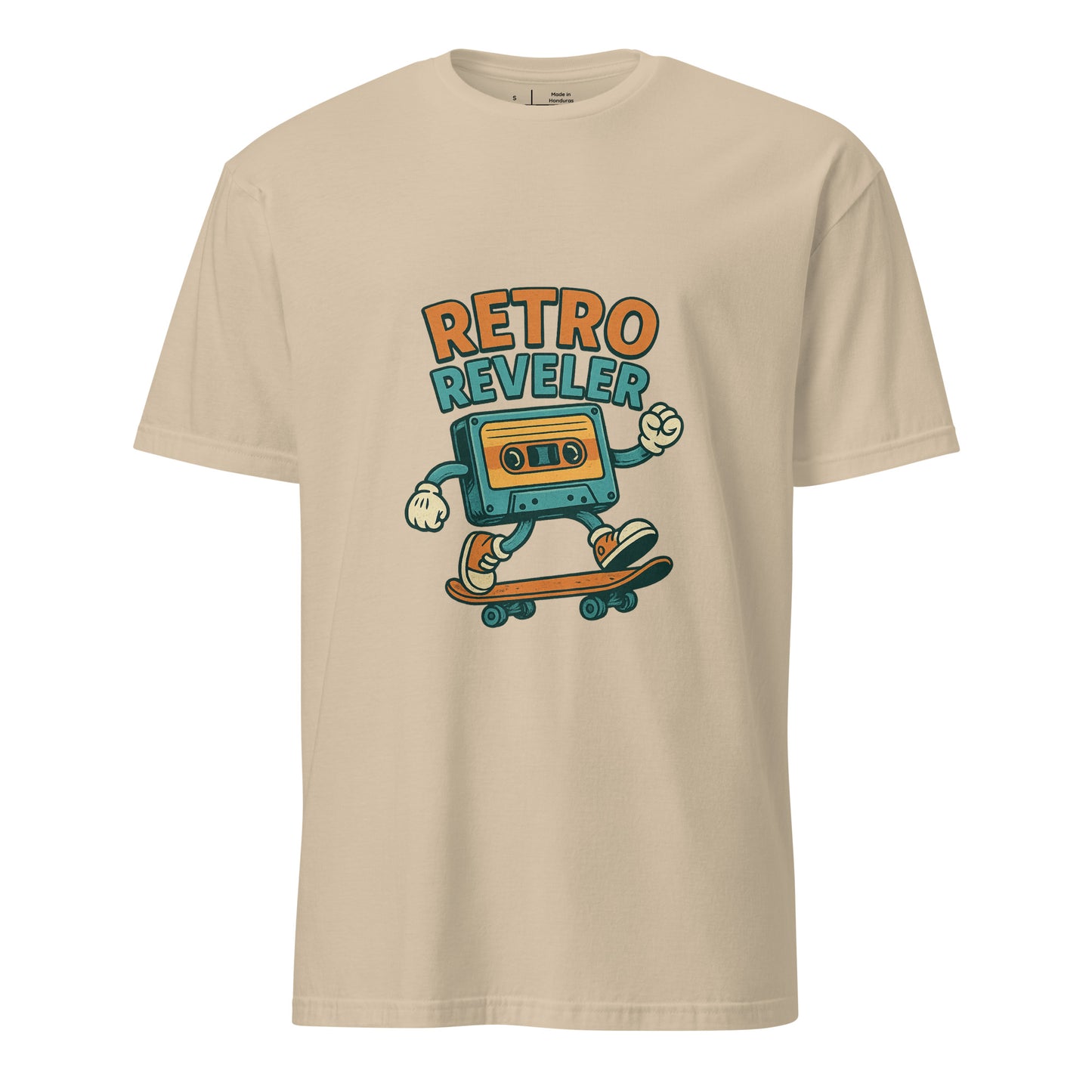 Retro Reveler - Nostalgic Nod - Short-Sleeve Unisex T-Shirt - Graphic Tee - Sand - Front