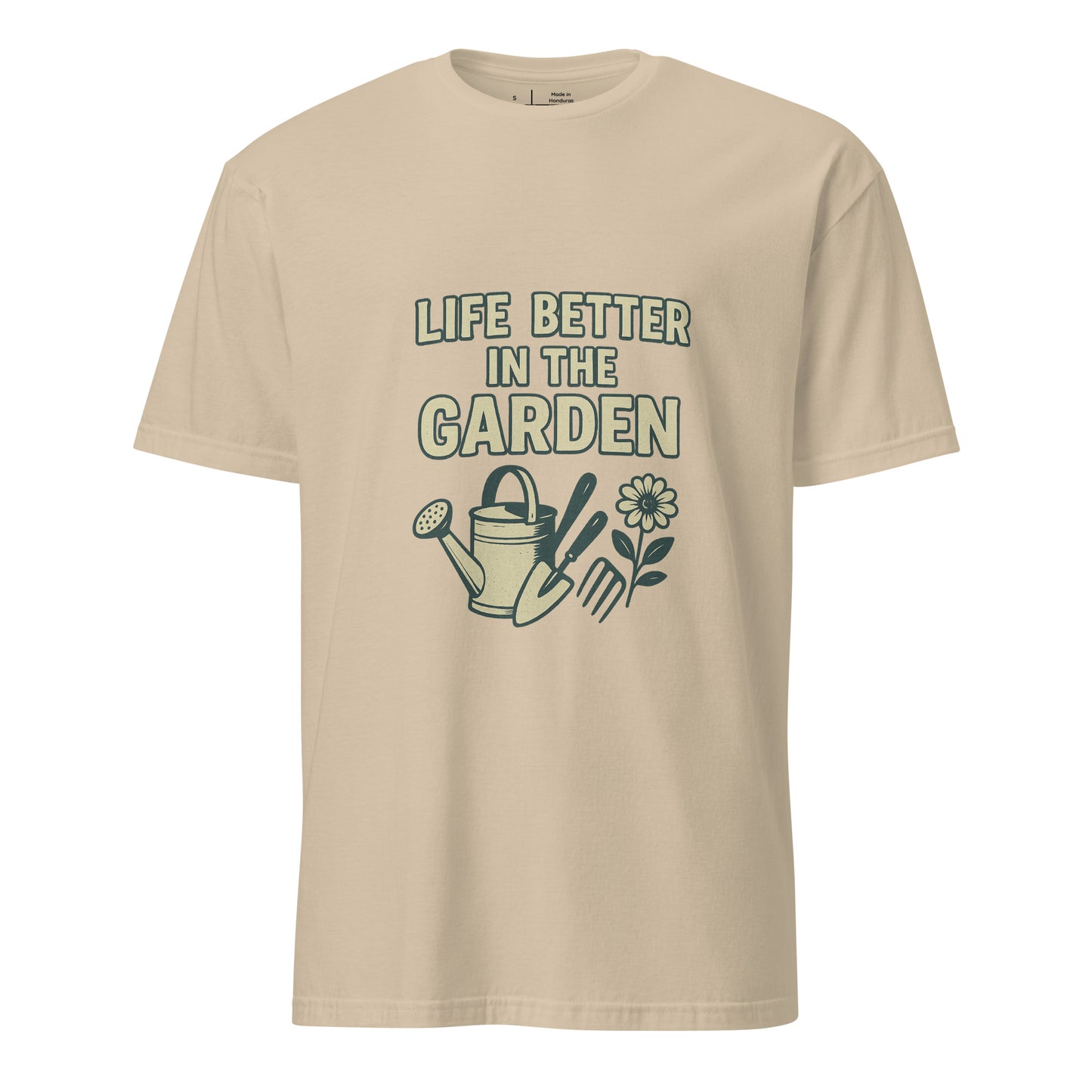 Better In The Garden - Nature Lover - Short-Sleeve Unisex T-Shirt - Graphic Tee - Sand - Front