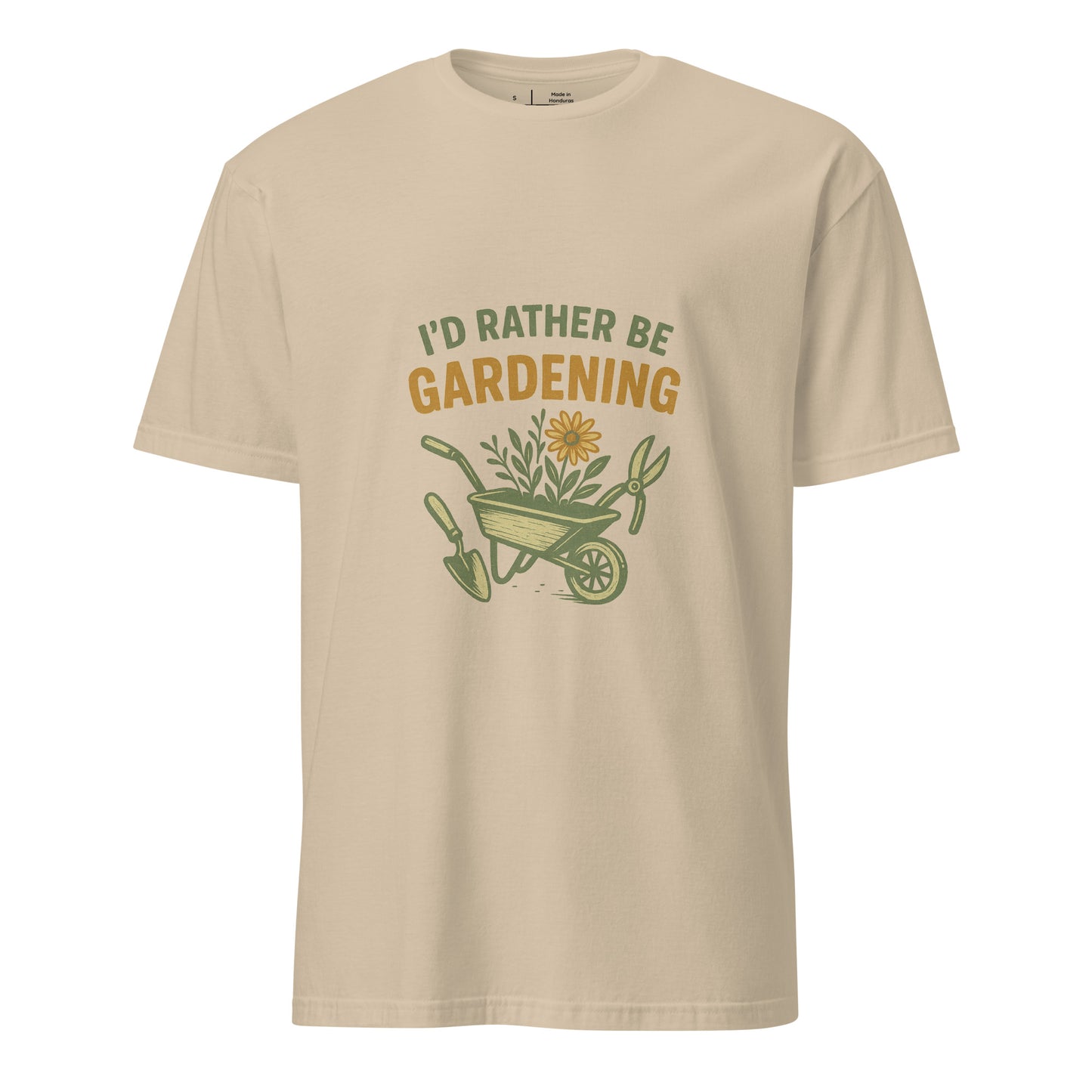 Rather Be Gardening - Plant Enthusiasts - Short-Sleeve Unisex T-Shirt - Graphic Tee - Sand - Front
