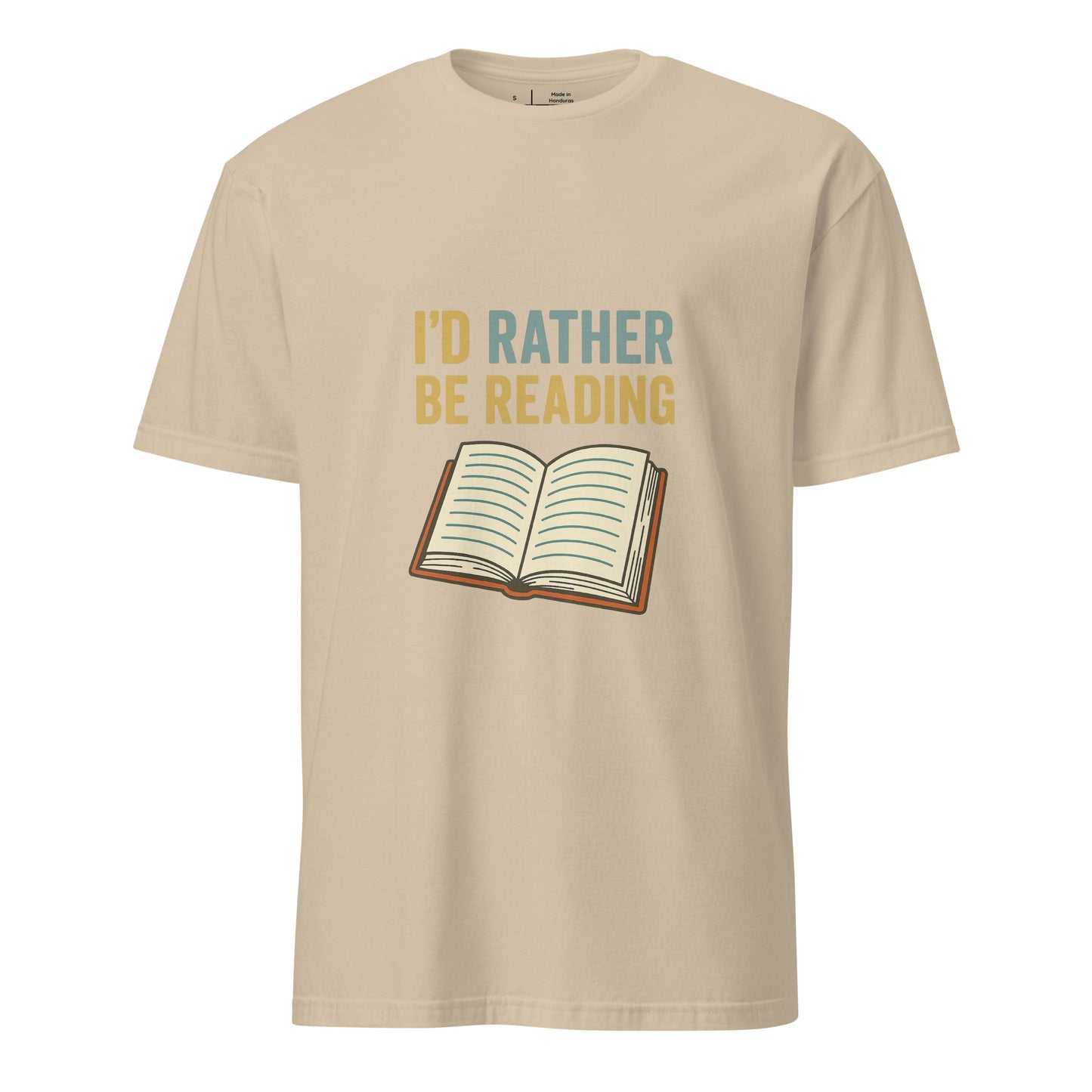 Rather Be Reading - Bibliophiles Tribute - Short-Sleeve Unisex T-Shirt - Graphic Tee - Sand - Front