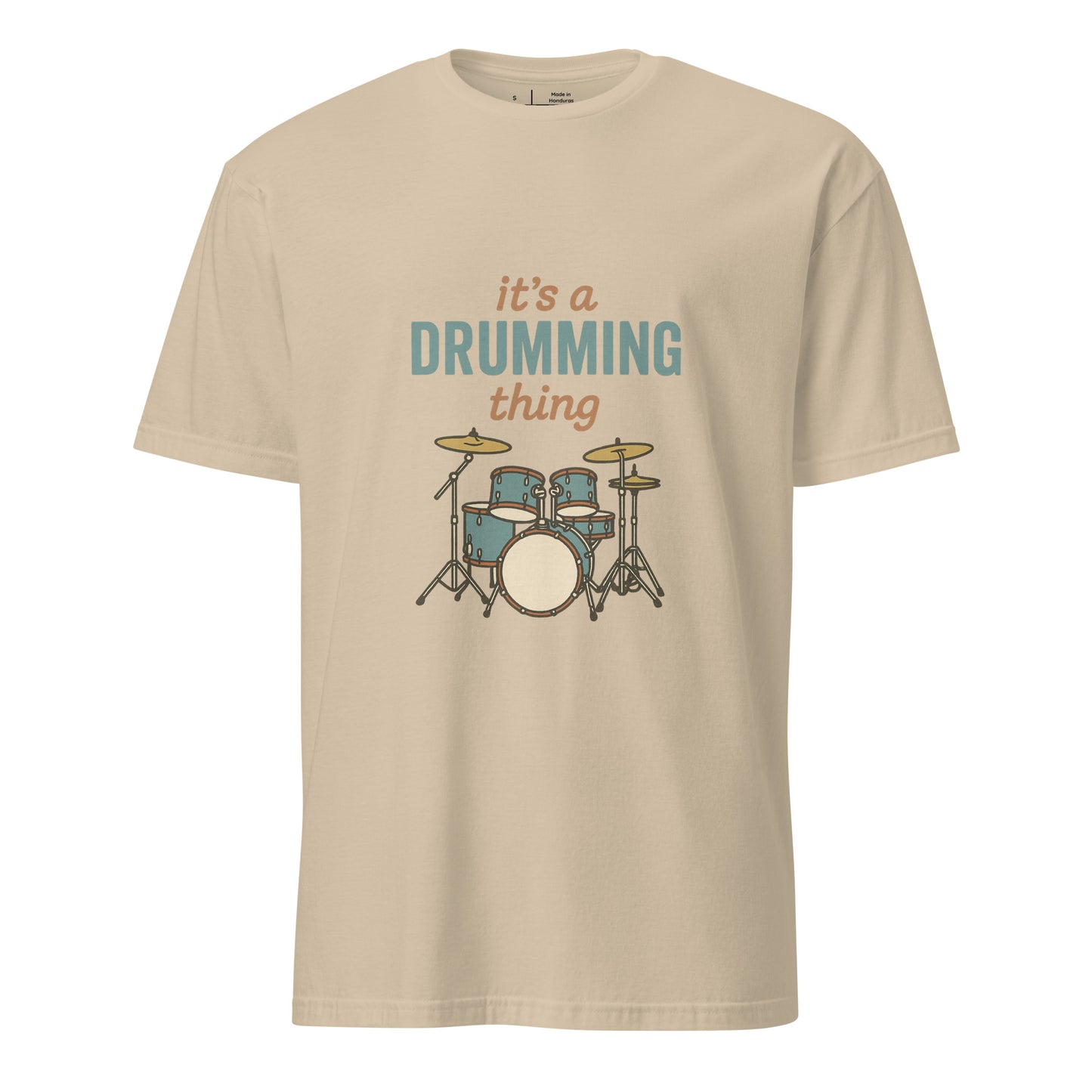 Drumming Thing - Drummer's - Short-Sleeve Unisex T-Shirt - Graphic Tee - Sand - Front