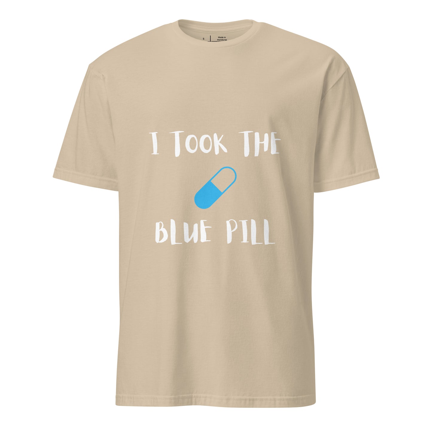 The Blue Pill - Sci-Fi Tribute - Short-Sleeve Unisex T-Shirt - Graphic Tee - Sand - Front