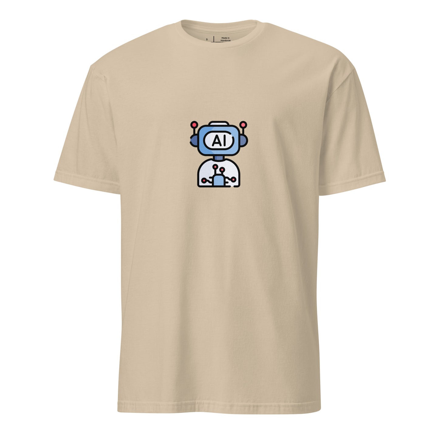 A.I - Retro AI Bot - Short-Sleeve Unisex T-Shirt - Graphic Tee - Sand - Front