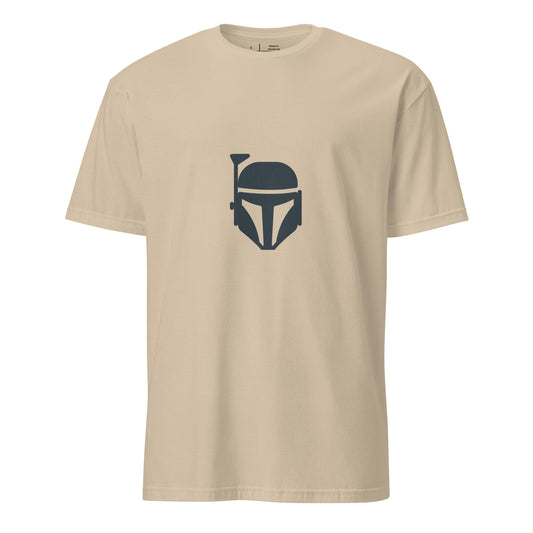 Bounty Hunter - Minimalist Mandalorian Icon - Short-Sleeve Unisex T-Shirt - Graphic Tee - Sand - Front