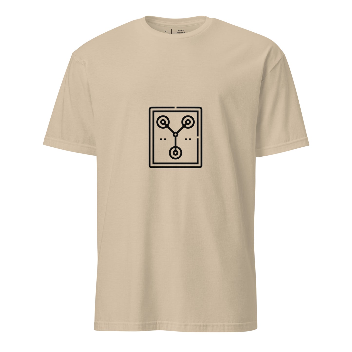 Flux2 - Minimalist Time Circuit - Short-Sleeve Unisex T-Shirt - Graphic Tee - Sand - Front