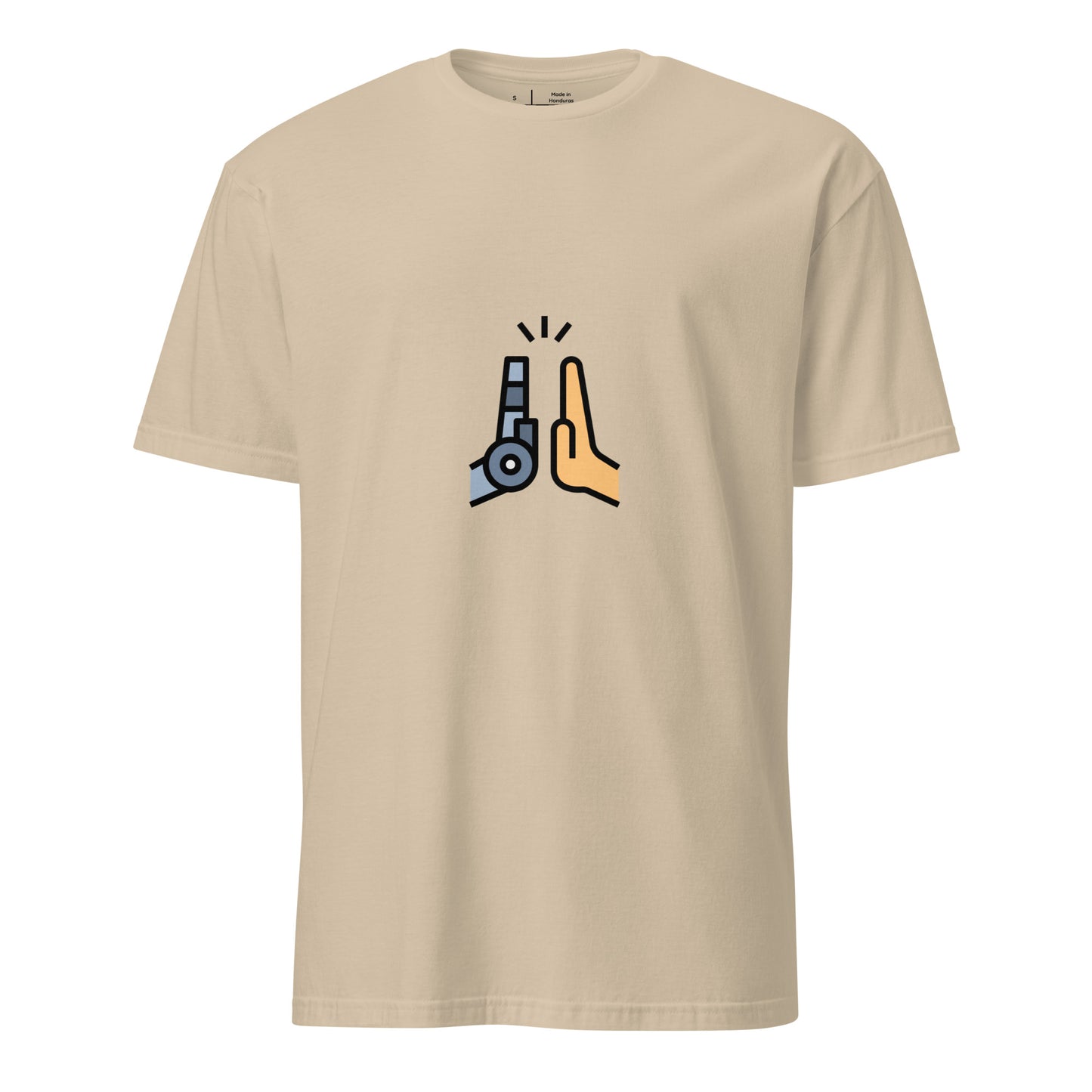 Collab - Man Meets Machine - Short-Sleeve Unisex T-Shirt - Graphic Tee - Sand - Front
