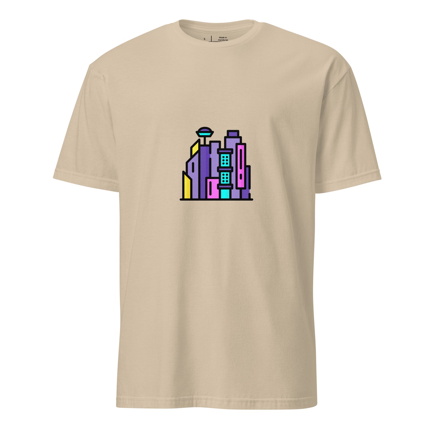 Cyber City - Neon City Dreams - Short-Sleeve Unisex T-Shirt - Graphic Tee - Sand - Front
