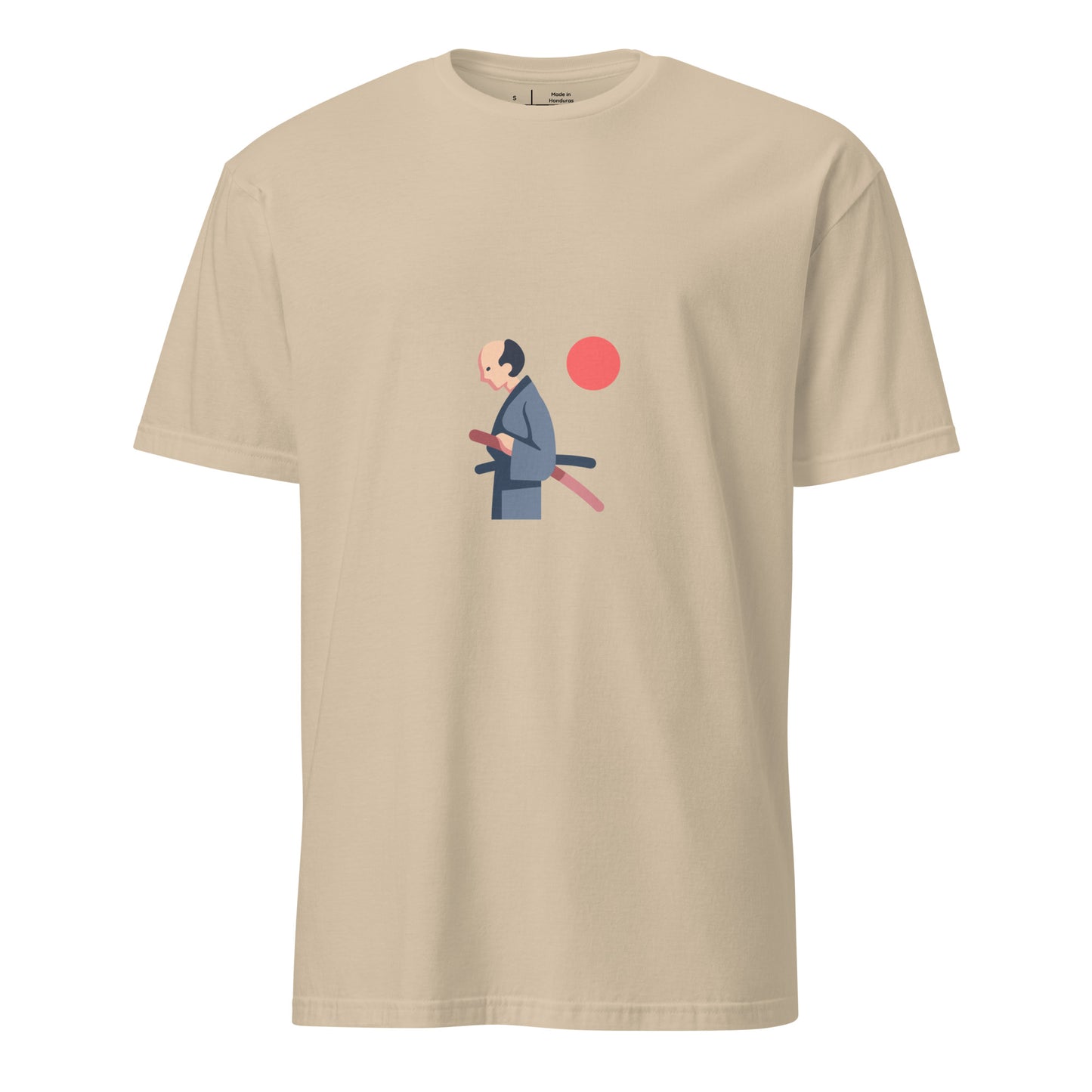 Samurai - Honour In Silence - Short-Sleeve Unisex T-Shirt - Graphic Tee - Sand - Front 