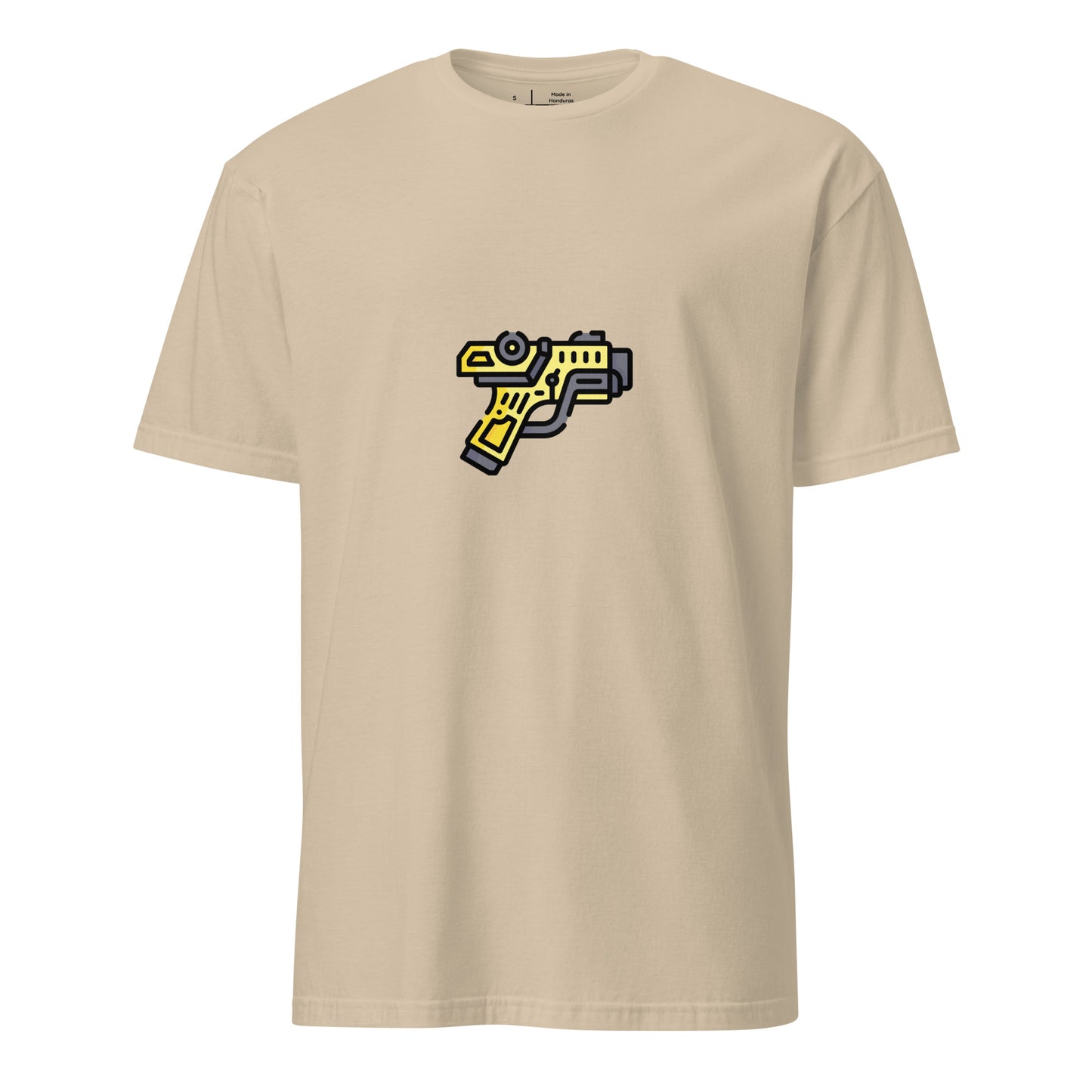 Cyber Gun - Sci-Fi Cartoon Design - Short-Sleeve Unisex T-Shirt - Graphic Tee - Sand - Front