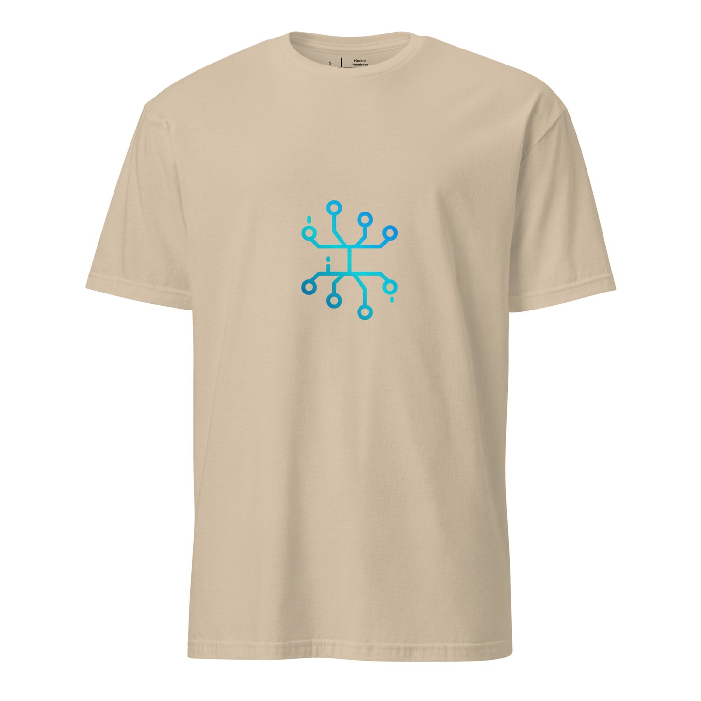 “Neural Bloom” – Circuit Flower - Short-Sleeve Unisex T-Shirt - Graphic Tee - Sand - Front