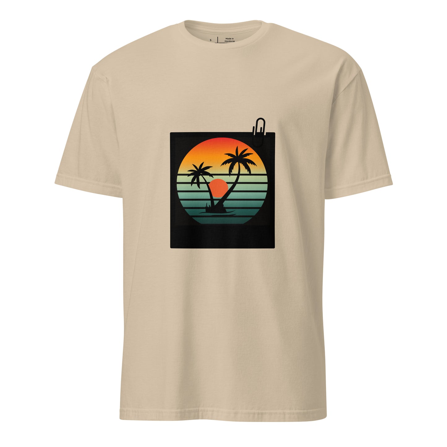 Tropical - Retro Sunset Vibes - Short-Sleeve Unisex T-Shirt - Graphic Tee - Sand - Front
