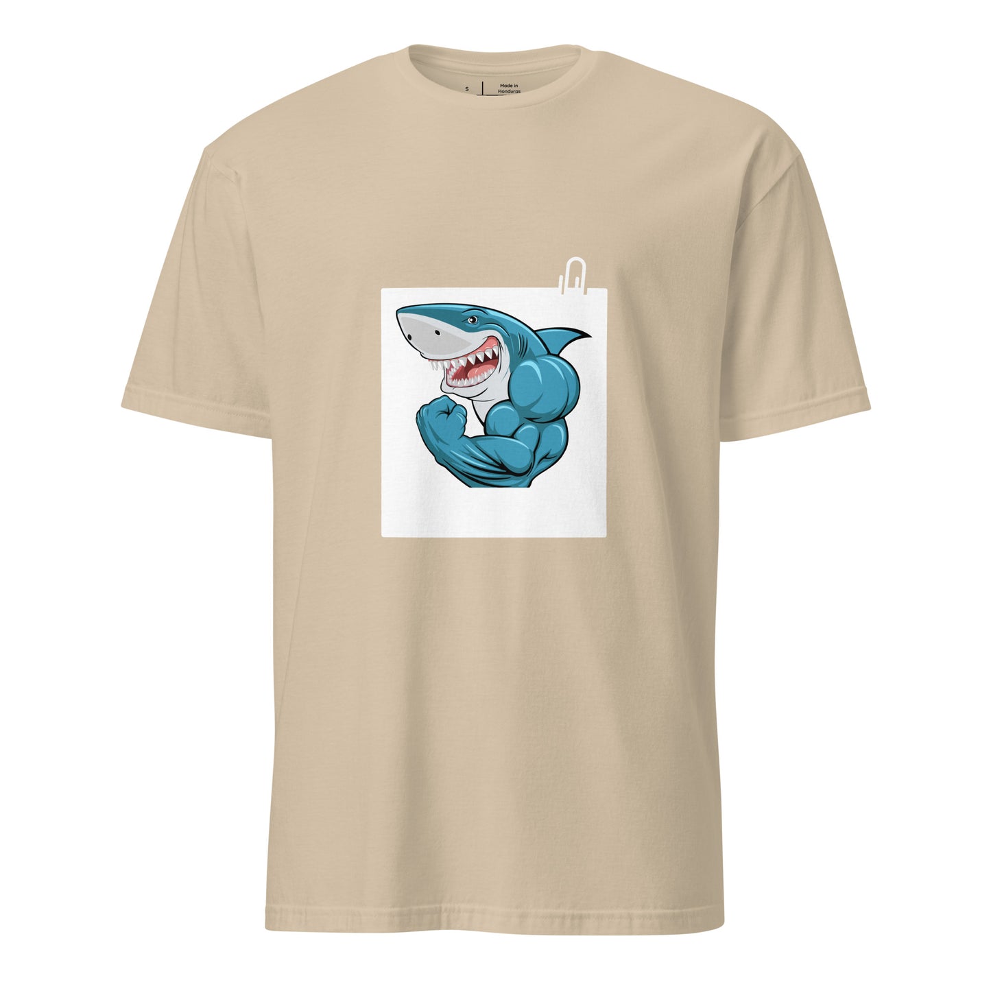 Muscle Shark - Flexin Underwater - Short-Sleeve Unisex T-Shirt - Graphic Tee - Sand - Front