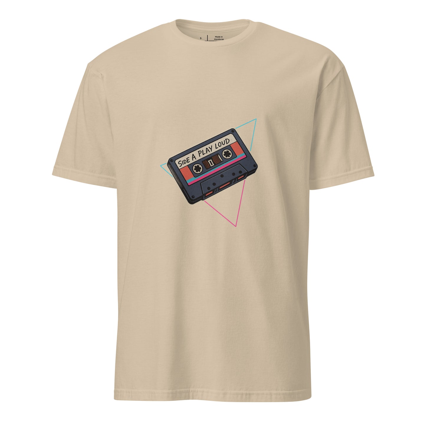 Side A. Play Loud - Retro Music Lover - Short-Sleeve Unisex T-Shirt - Graphic Tee - Sand - Front