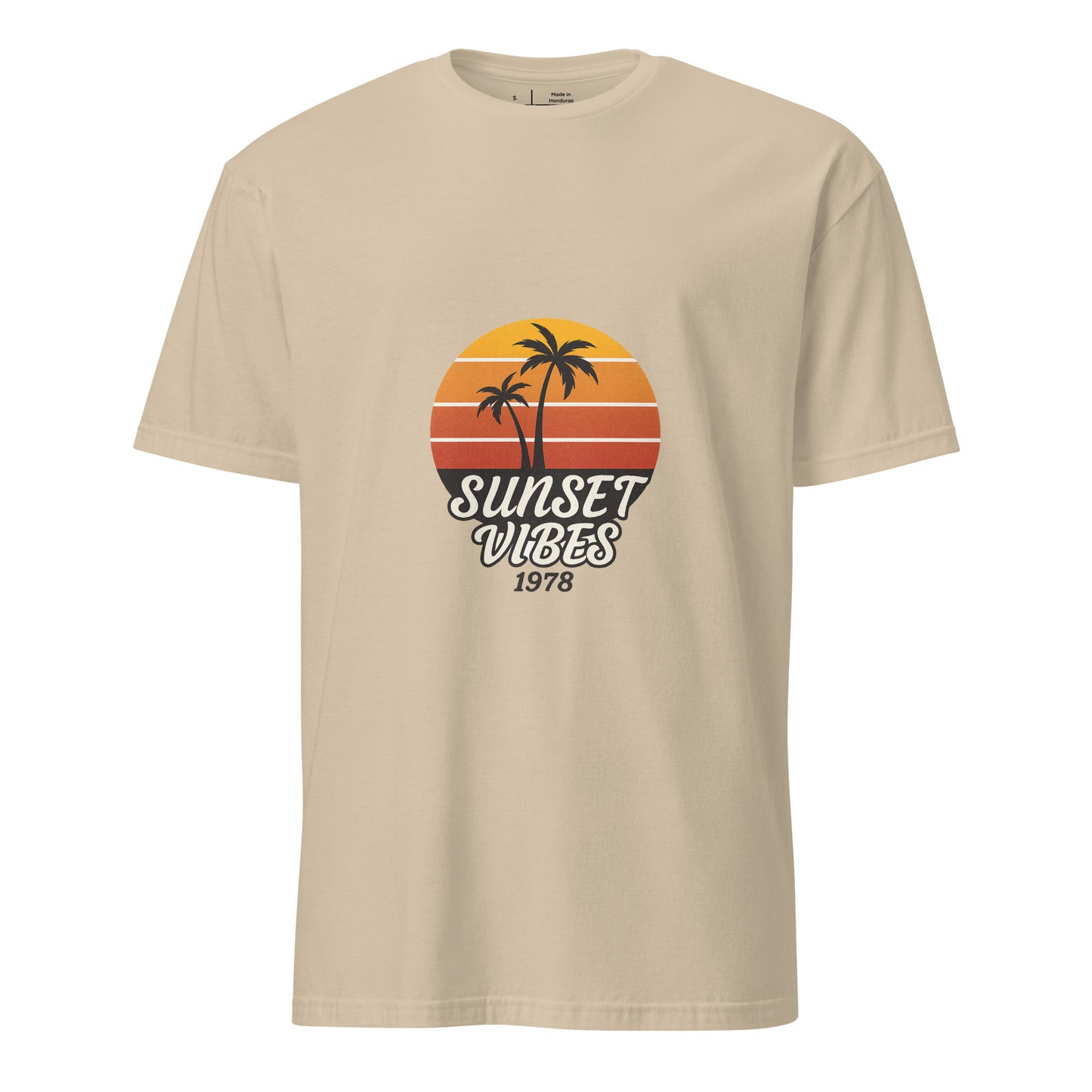 Sunset Vibes – 1978 Retro - Short-Sleeve Unisex T-Shirt - Graphic Tee - Sand - Front