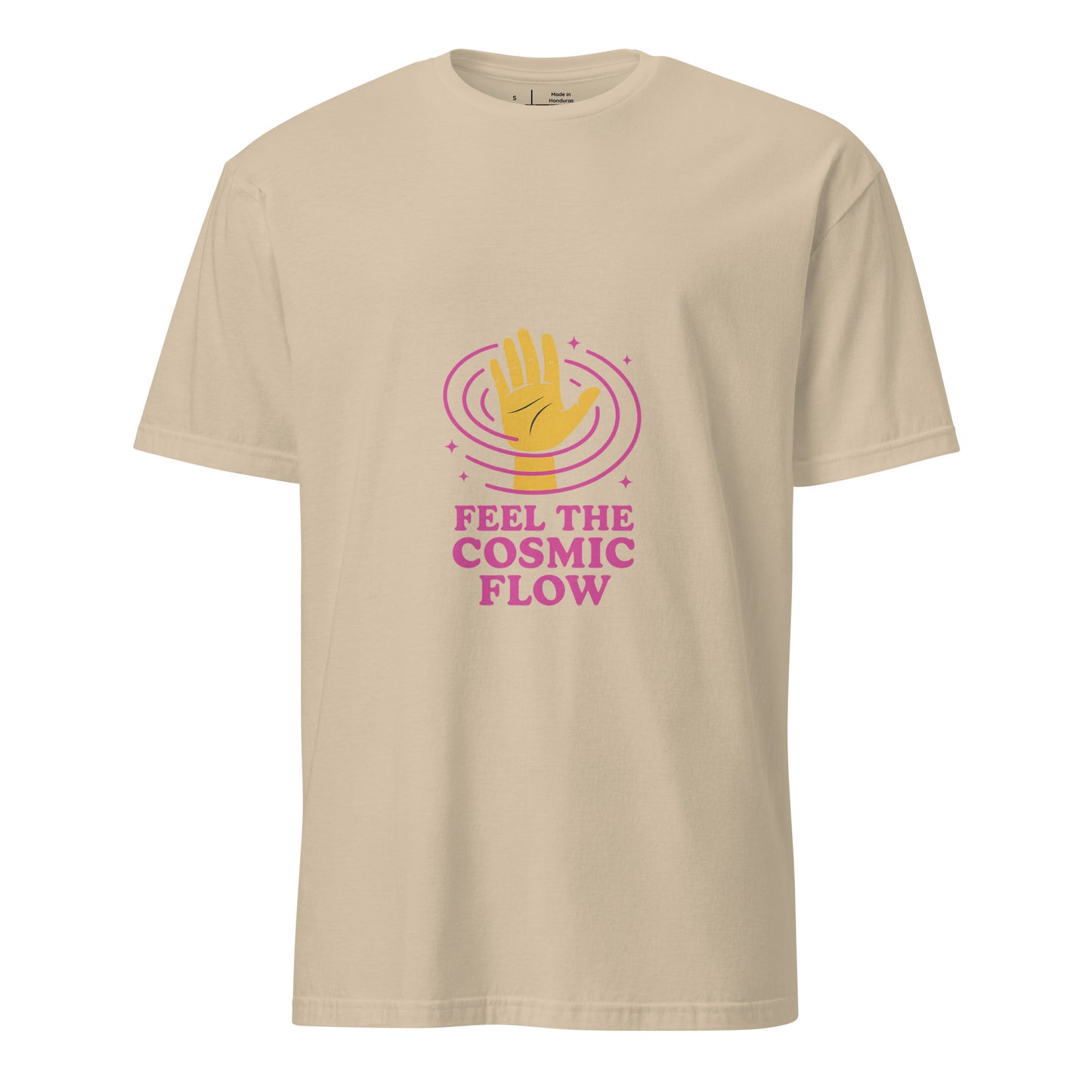 "Feel The Cosmic Flow" - Film Parody - Short-Sleeve Unisex T-Shirt - Graphic Tee - Sand - Front