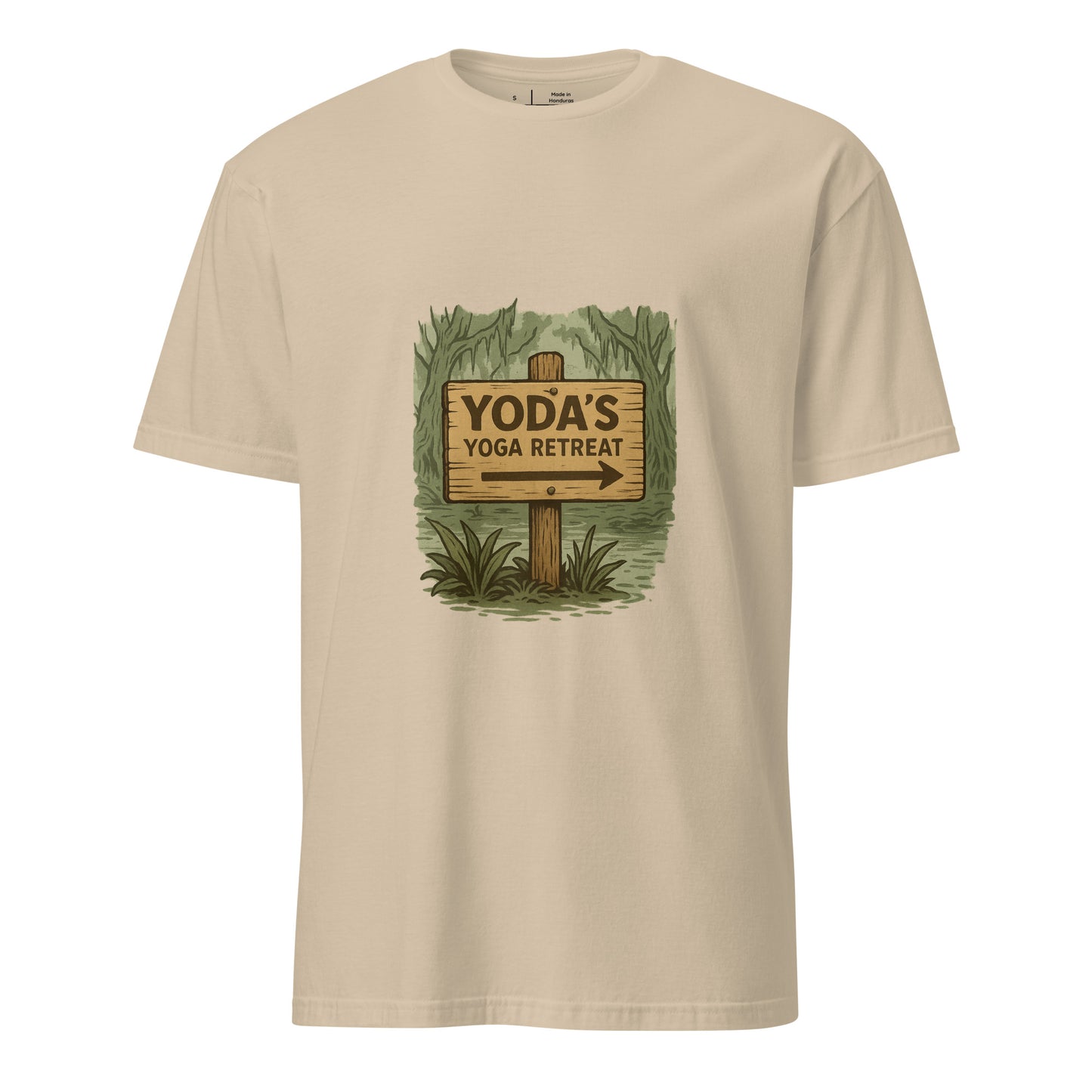 Yoda’s Yoga Retreat – Find Your Inner Force - Short-Sleeve Unisex T-Shirt - Graphic Tee - Sand - Front