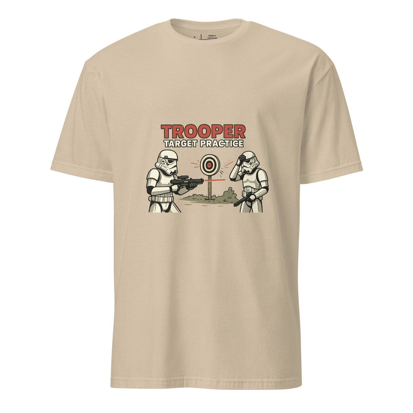 Trooper Target Practice – Aiming's Overrated Anyway - Short-Sleeve Unisex T-Shirt - Graphic Tee - Sand - Front