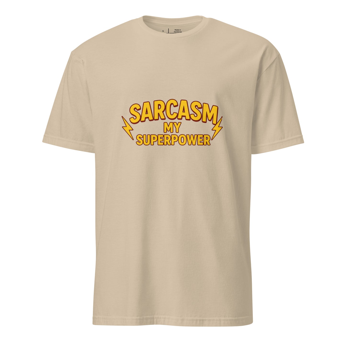 Sarcasm Is My Superpower - Whitty Humour - Short-Sleeve Unisex T-Shirt - Graphic Tee - Sand - Front