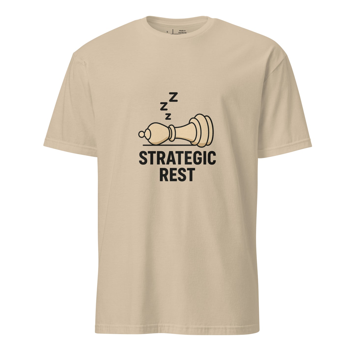 Strategic Rest – The Smart Way To Recharge - Short-Sleeve Unisex T-Shirt - Graphic Tee - Sand - Front