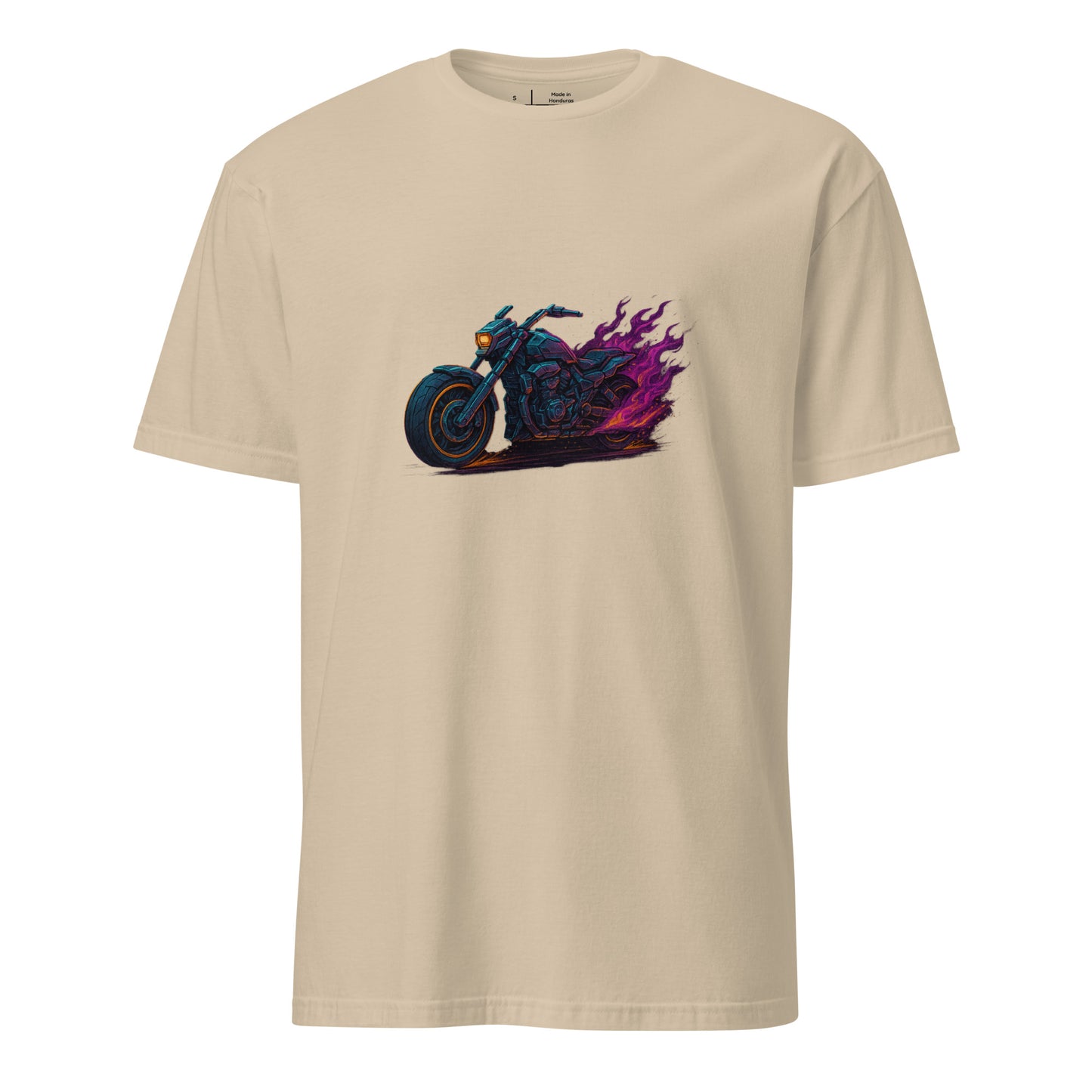 Mecha Chopper – Ride The Machine, Rule The Streets - Short-Sleeve Unisex T-Shirt - Graphic Tee - Sand - Front