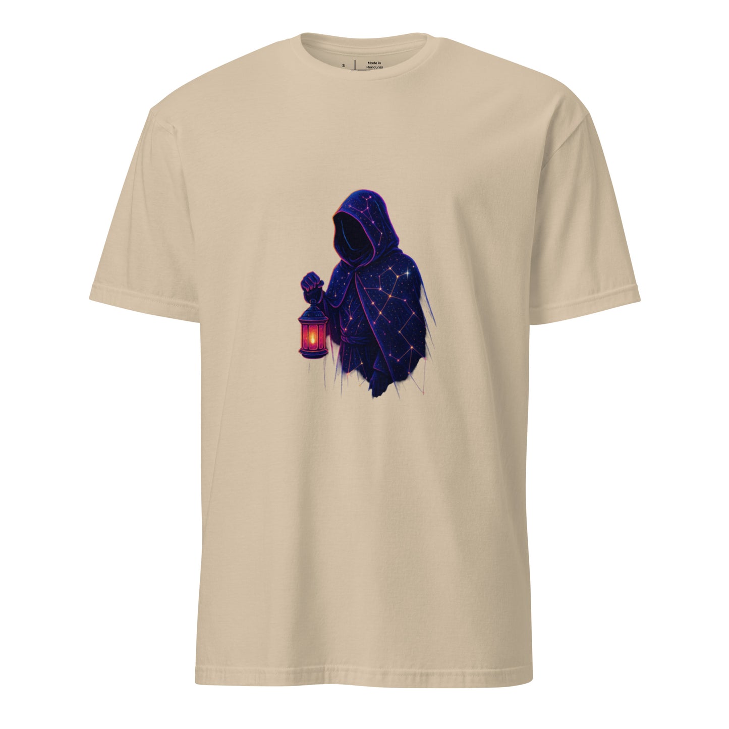 Starlight Wanderer – Cosmic Voyager - Short-Sleeve Unisex T-Shirt - Graphic Tee - Sand - Front
