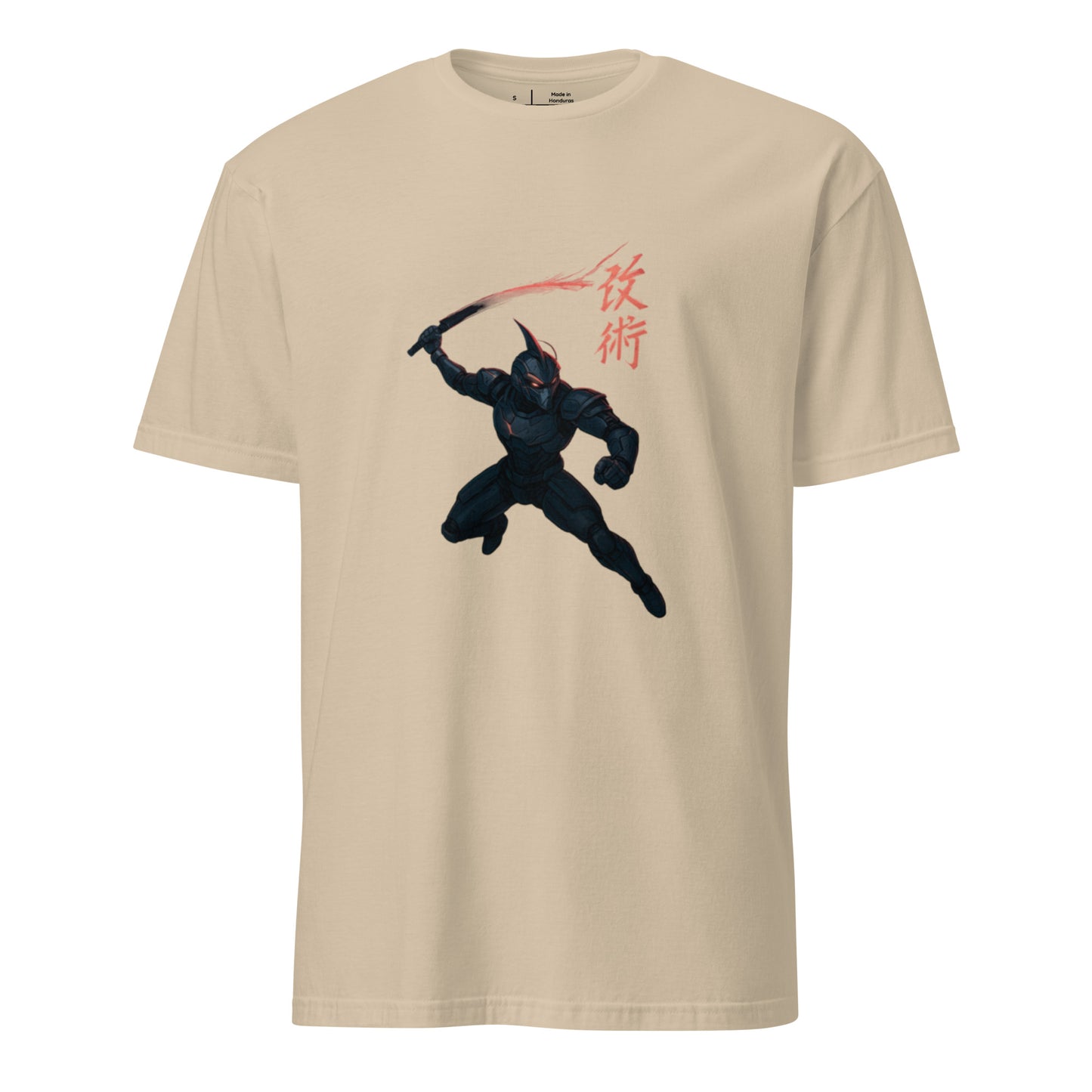 Neo-Samurai 09 – Cybernetic Warrior - Short-Sleeve Unisex T-Shirt - Graphic Tee - Sand - Front