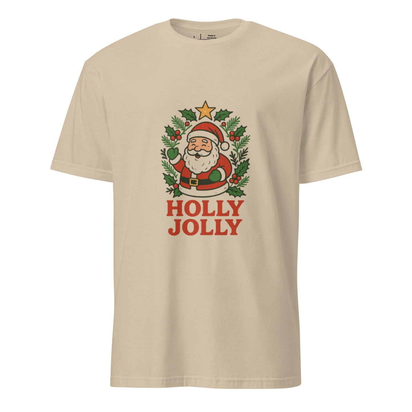 Holly Jolly - Timeless Cheer - Short-Sleeve Unisex T-Shirt - Graphic Tee - Sand - Front