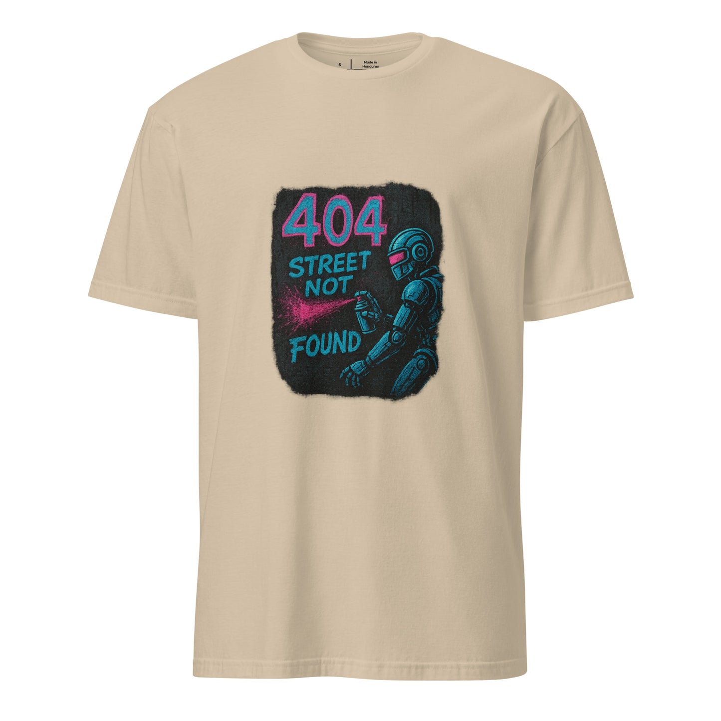 404 Street Not Found - Urban Glitch - Short-Sleeve Unisex T-Shirt - Graphic Tee - Sand - Front