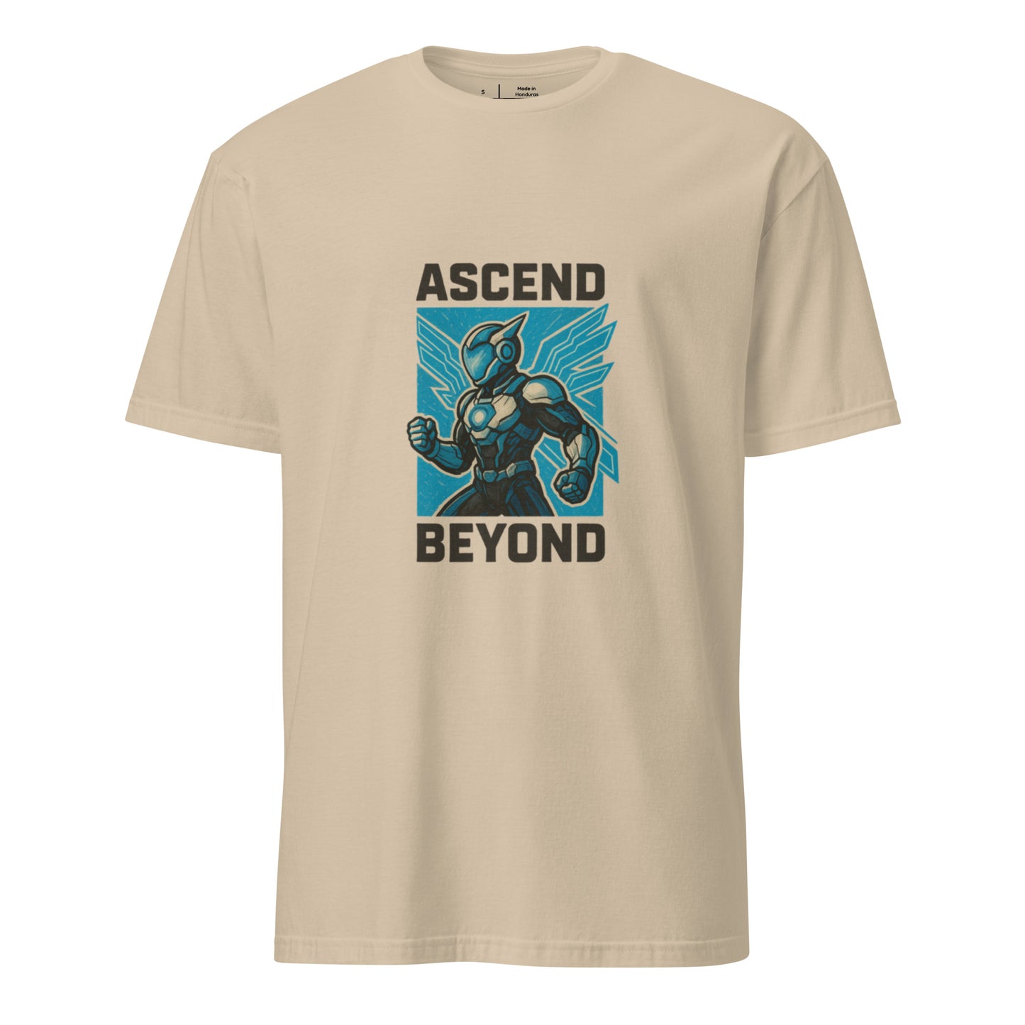 Mechaverse Crusader – Hard-Light Wing Pilot - Short-Sleeve Unisex T-Shirt - Graphic Tee - Sand - Front