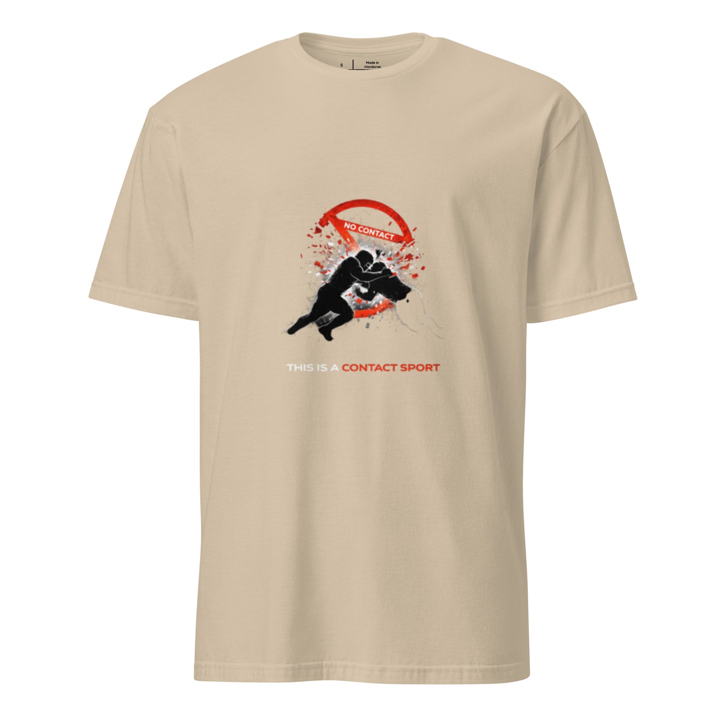 This Is A Contact Sport – Bold Sports - Short-Sleeve Unisex T-Shirt - Graphic Tee - Sand - Front