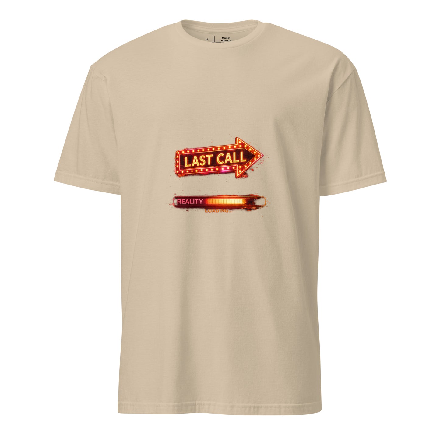 Last Call For Reality – Cyber Nightlife - Short-Sleeve Unisex T-Shirt - Graphic tee - Sand - Front