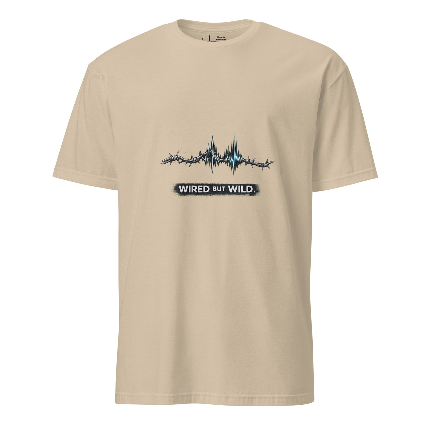 Wired But Wild – Urban Audio - Short-Sleeve Unisex T-Shirt - Graphic Tee - Sand - Front
