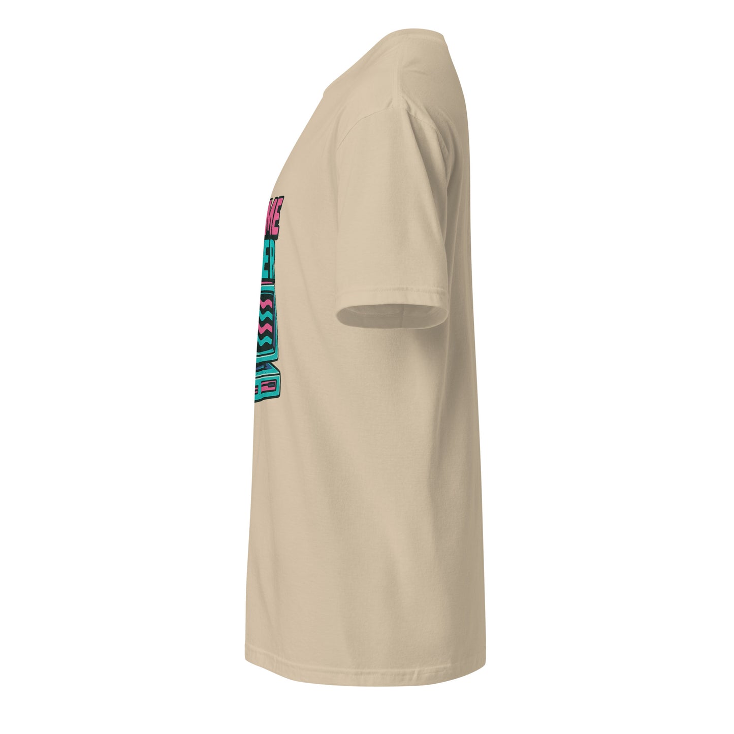 Game Over - Retro Gamer Glitch - Short-Sleeve Unisex T-Shirt - Graphic Tee - Sand - Left side