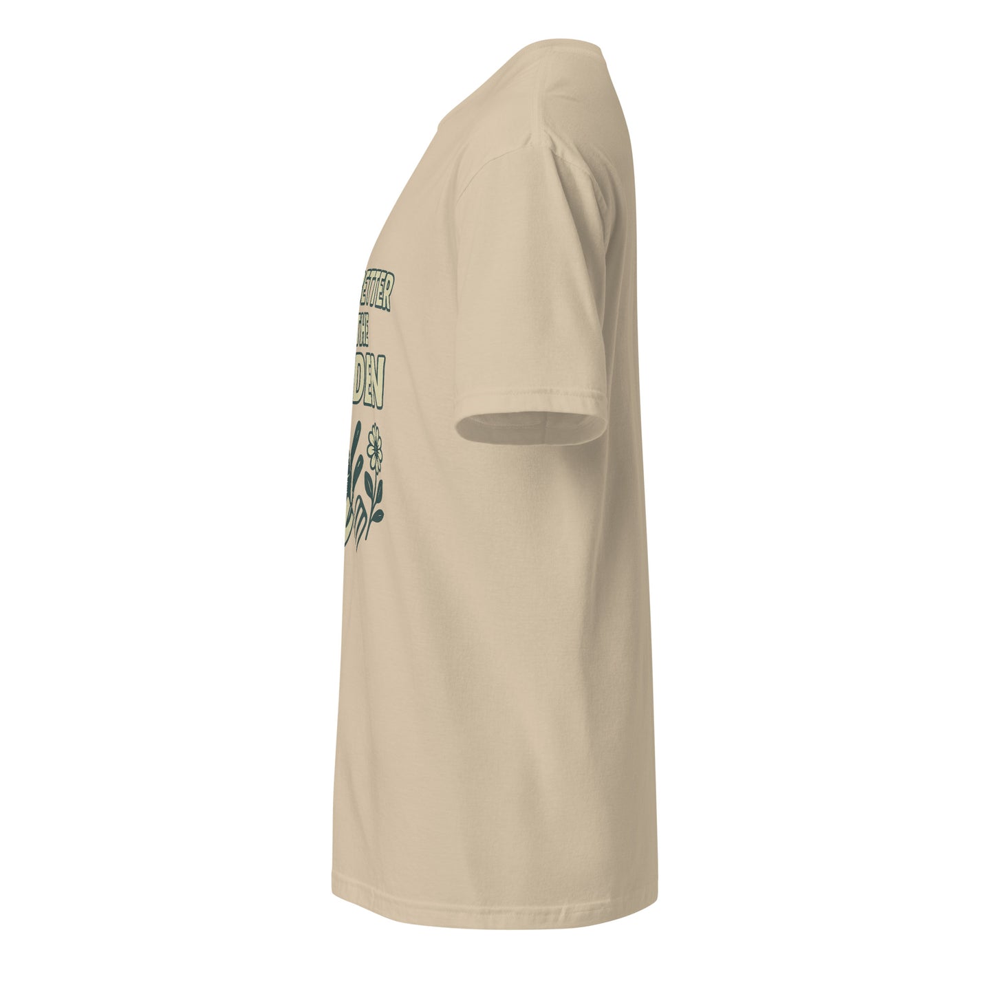 Better In The Garden - Nature Lover - Short-Sleeve Unisex T-Shirt - Graphic Tee - Sand - Left side