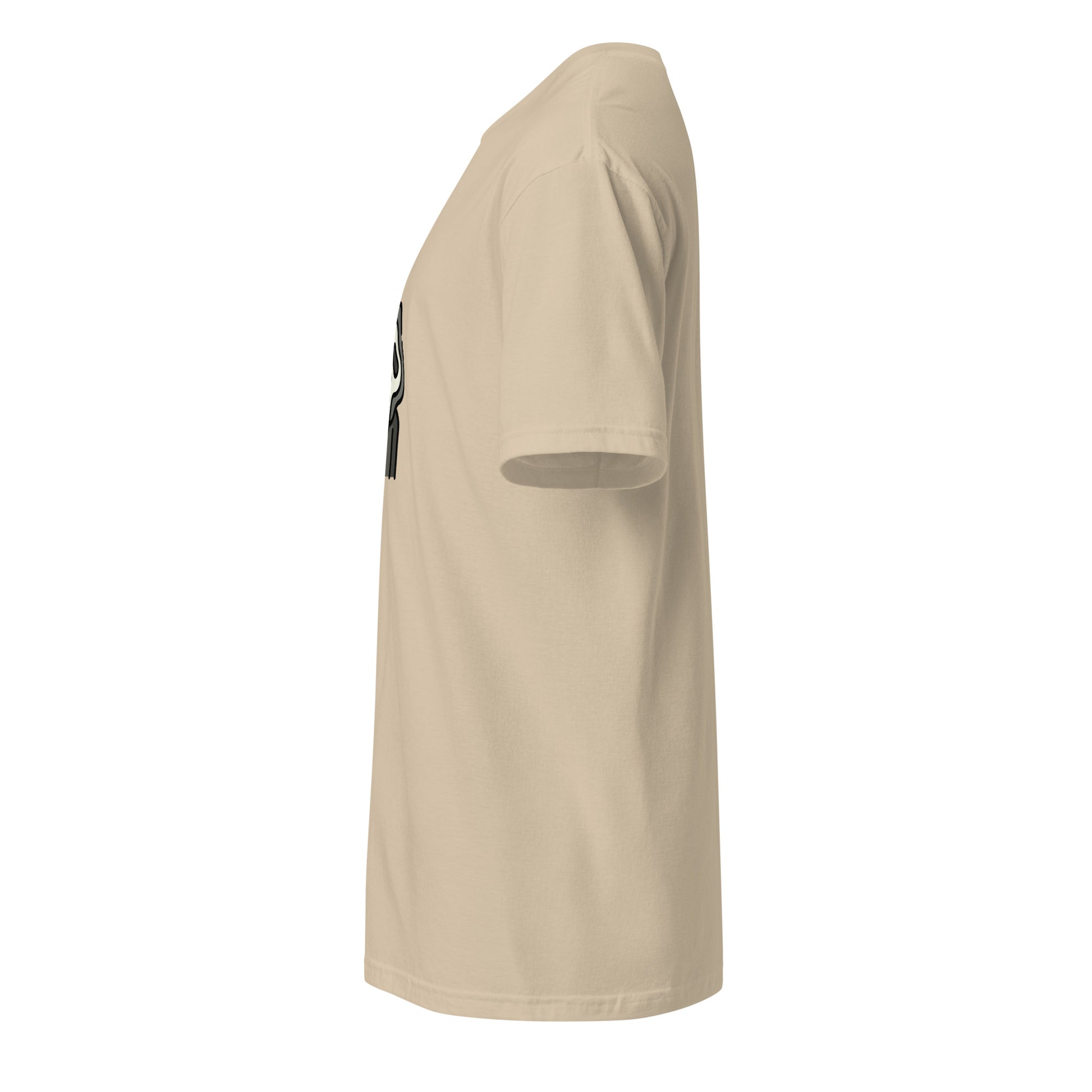 Ghost Hood - Cartoon Scream Style - Short-Sleeve Unisex T-Shirt - Graphic Tee - Sand - Left side