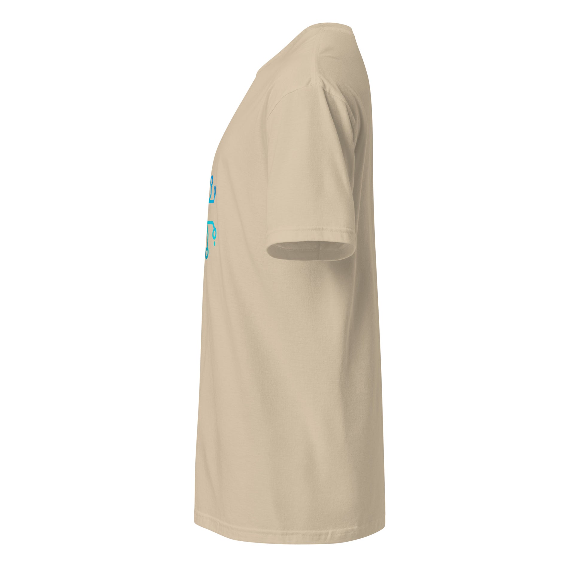 “Neural Bloom” – Circuit Flower - Short-Sleeve Unisex T-Shirt - Graphic Tee - Sand - Left side