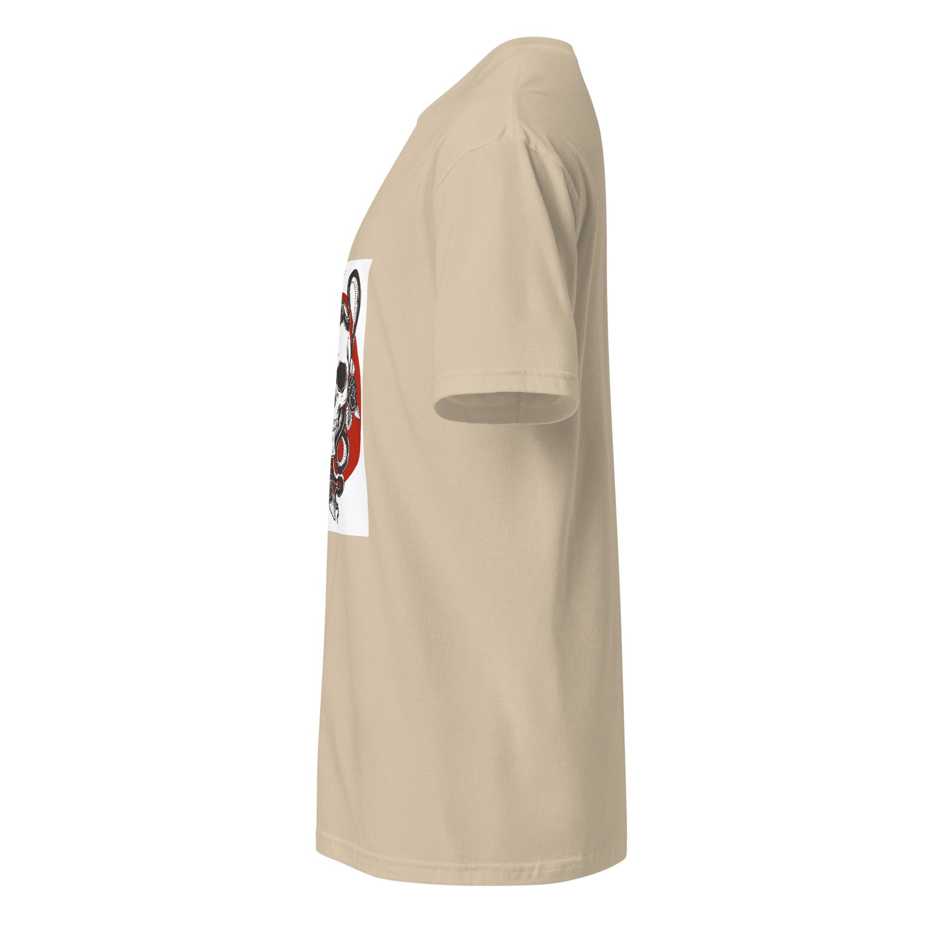 Serpent Skull - Striking Shadows - Short-Sleeve Unisex T-Shirt - Graphic Tee - Sand - Left side