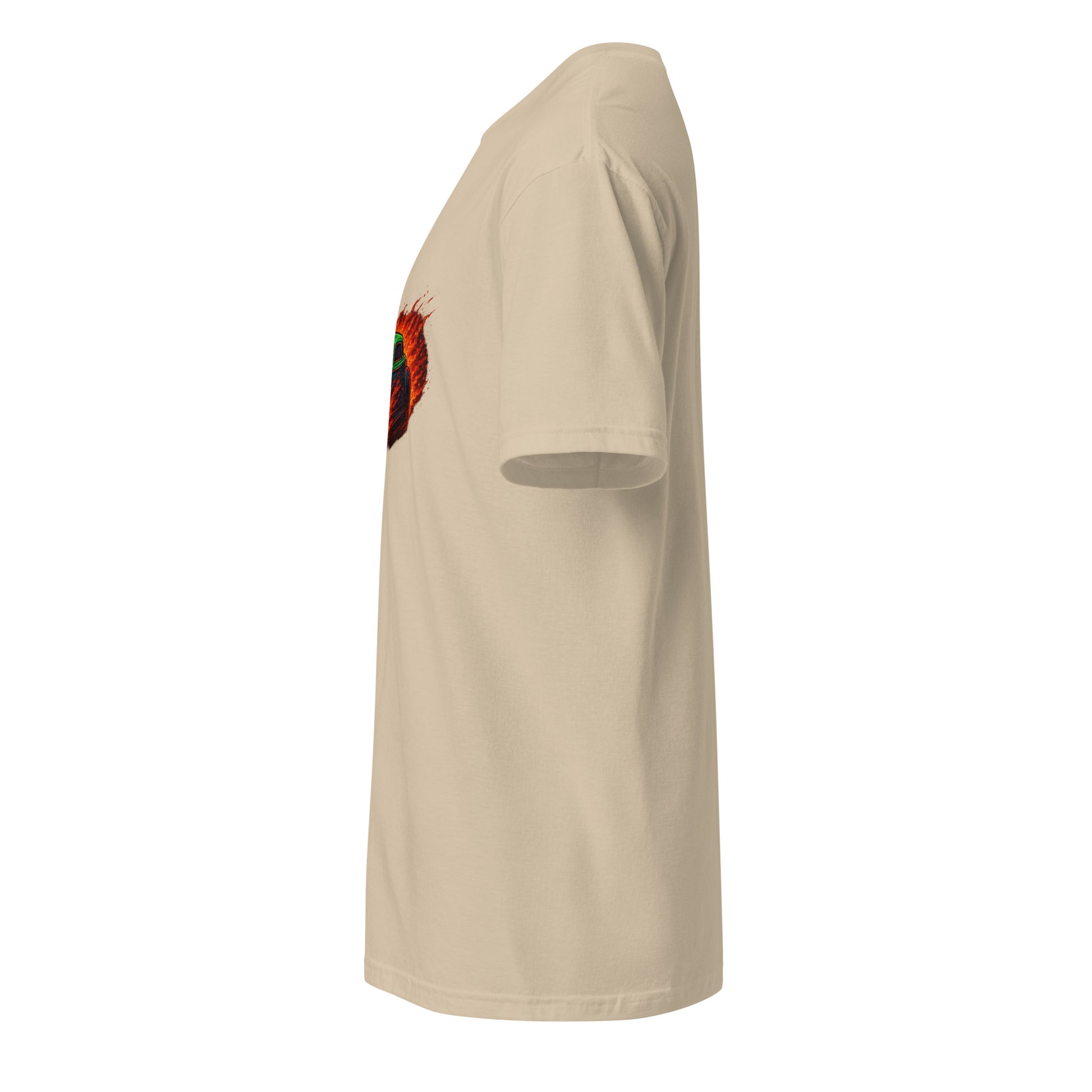 Pixel Hot Rod – Retro Fire Meets Digital - Short-Sleeve Unisex T-Shirt - Graphic Tee - Sand - Left side