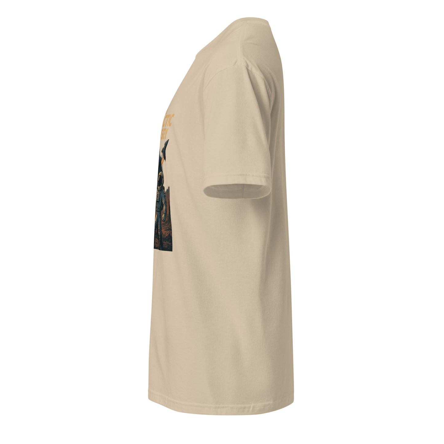 Galactic Odyssey - Sci-Fi Adventure - Short-Sleeve Unisex T-Shirt - Graphic Tee - Sand - Left side